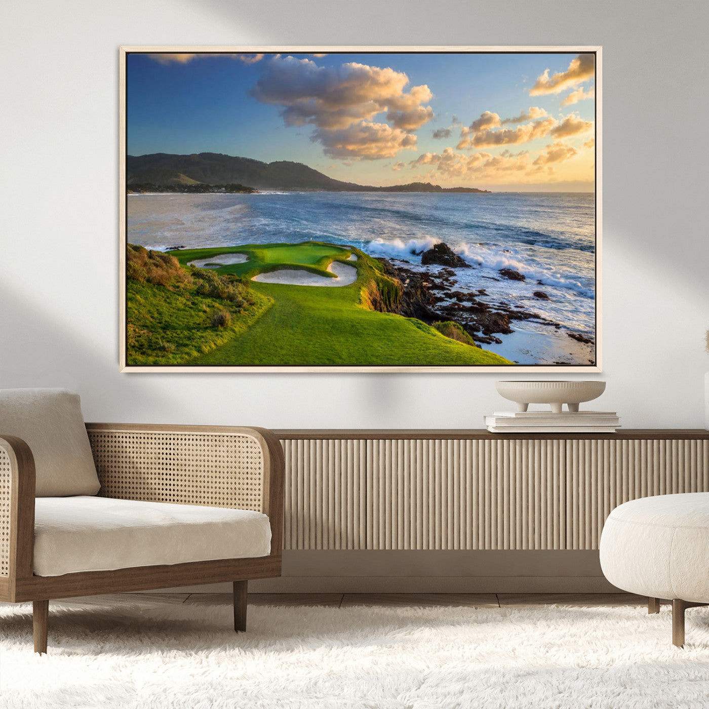 50107048-MGV-CV-36X24-Pebble Beach Golf Links Wall Art Canvas Print – Iconic Coastal Golf Course Artwork for Home, Office, Living Room