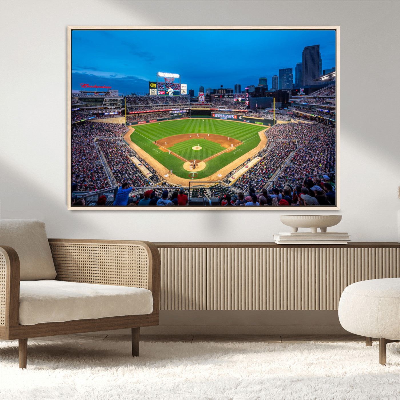 -Target Field Stadium Wall Art Canvas Print – Minnesota Twins Baseball Team Iconic Ballpark Scene for home, office