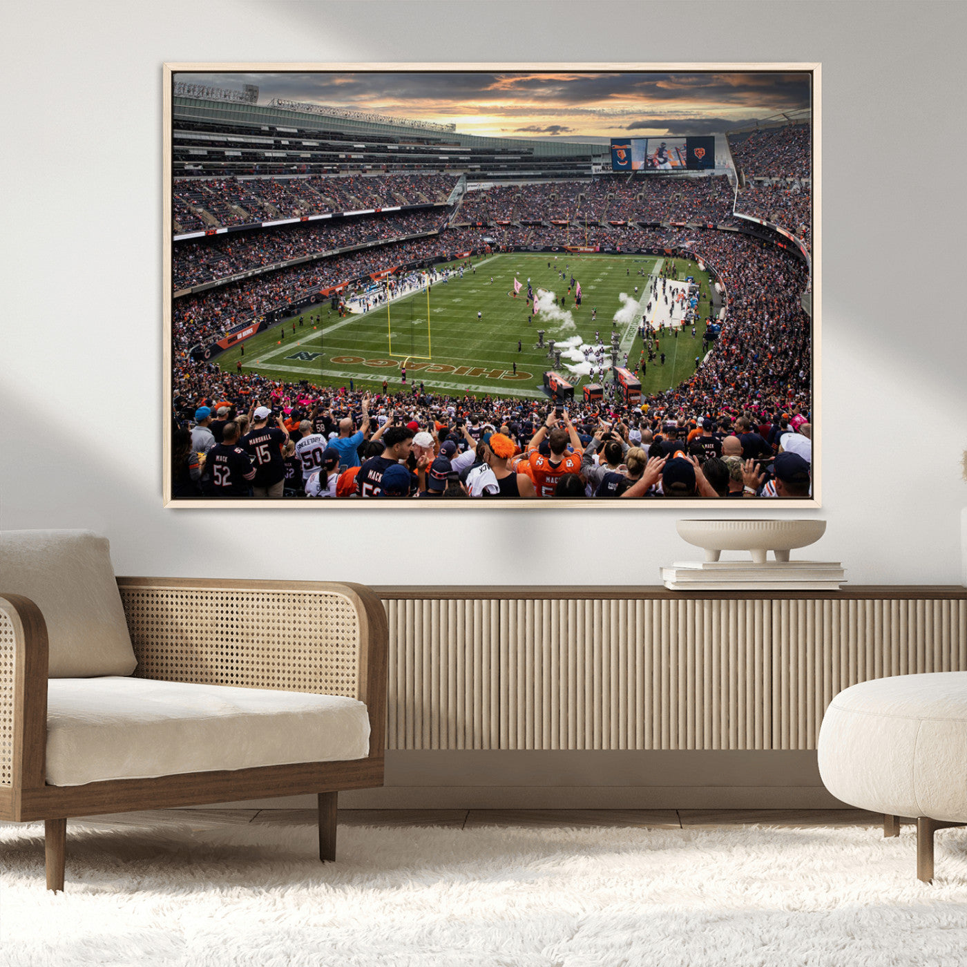 87578930-MGV-CV-36X24-Chicago Bears Soldiers Field Wall Art Canvas Print – Framed Football Stadium Artwork for Home, Office, Living Room