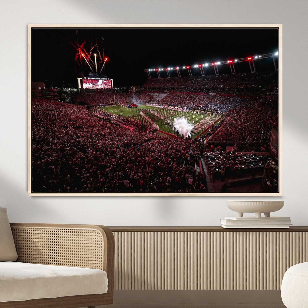 60690191-MGV-FC-36X24 - William Brice Stadium Wall Art Print – Baseball Game Room Artwork Print for Basement Dorm, Home, Office