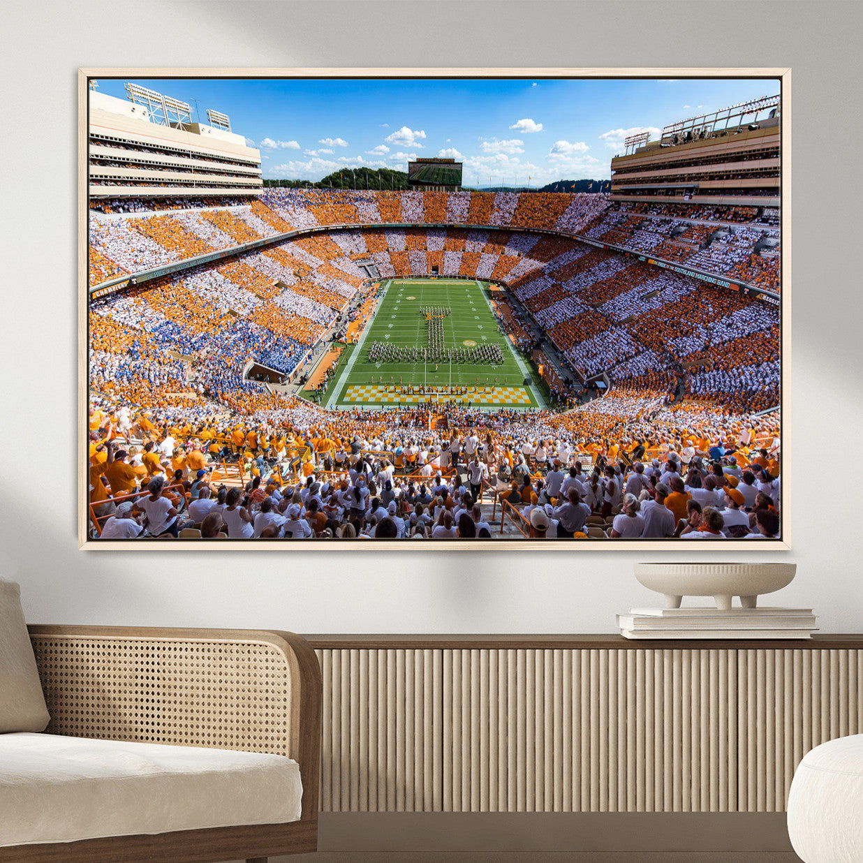 77097951-MGV-FC-36X24 - Tennessee Neyland Stadium Wall Art, Sports Arena Canvas Print, Panoramic Stadium Canvas Artwork for Home, Office