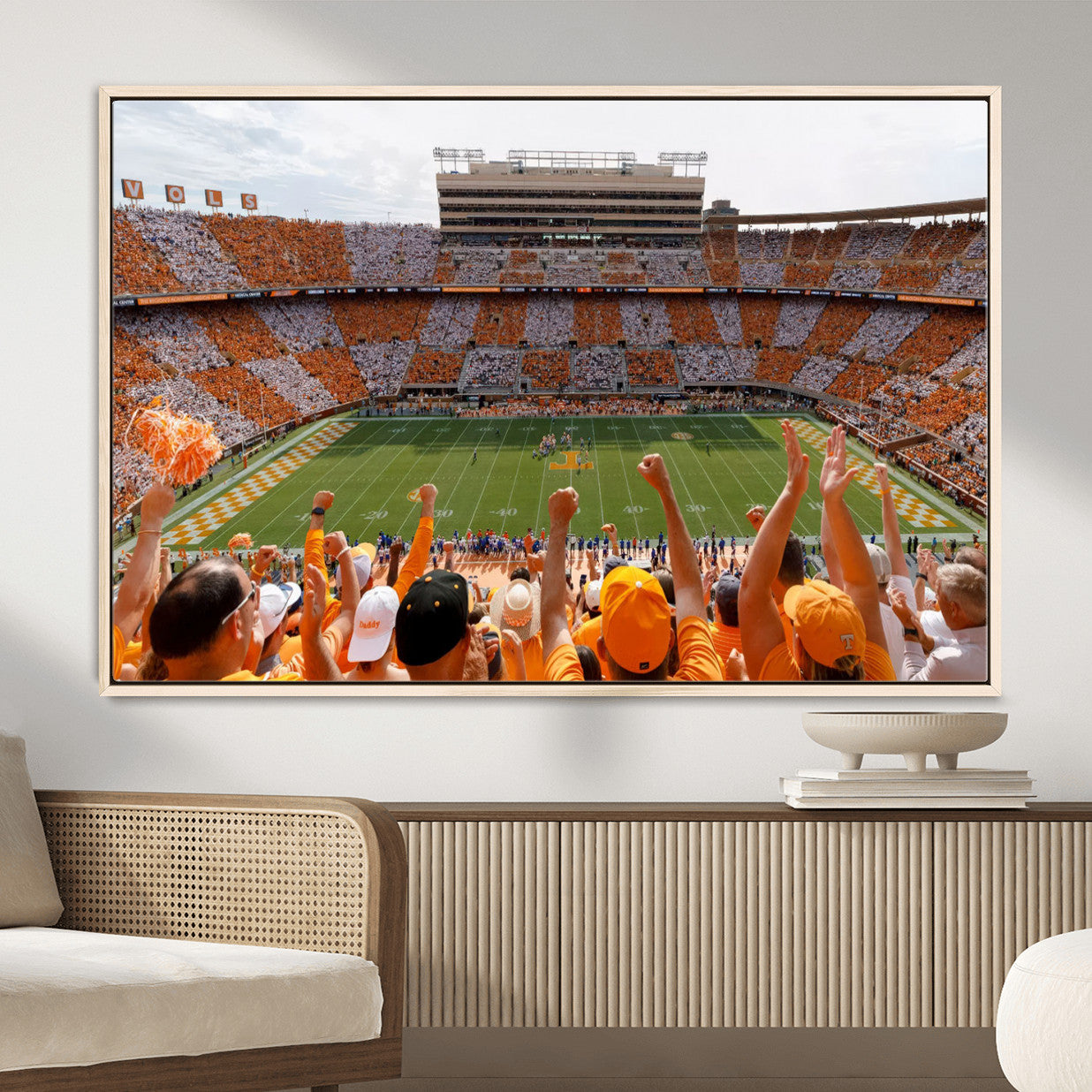 76011417-MGV-FC-36X24 - Tennessee Neyland Stadium Wall Art, Sports Arena Canvas Print, Panoramic Stadium Artwork for Home, Office