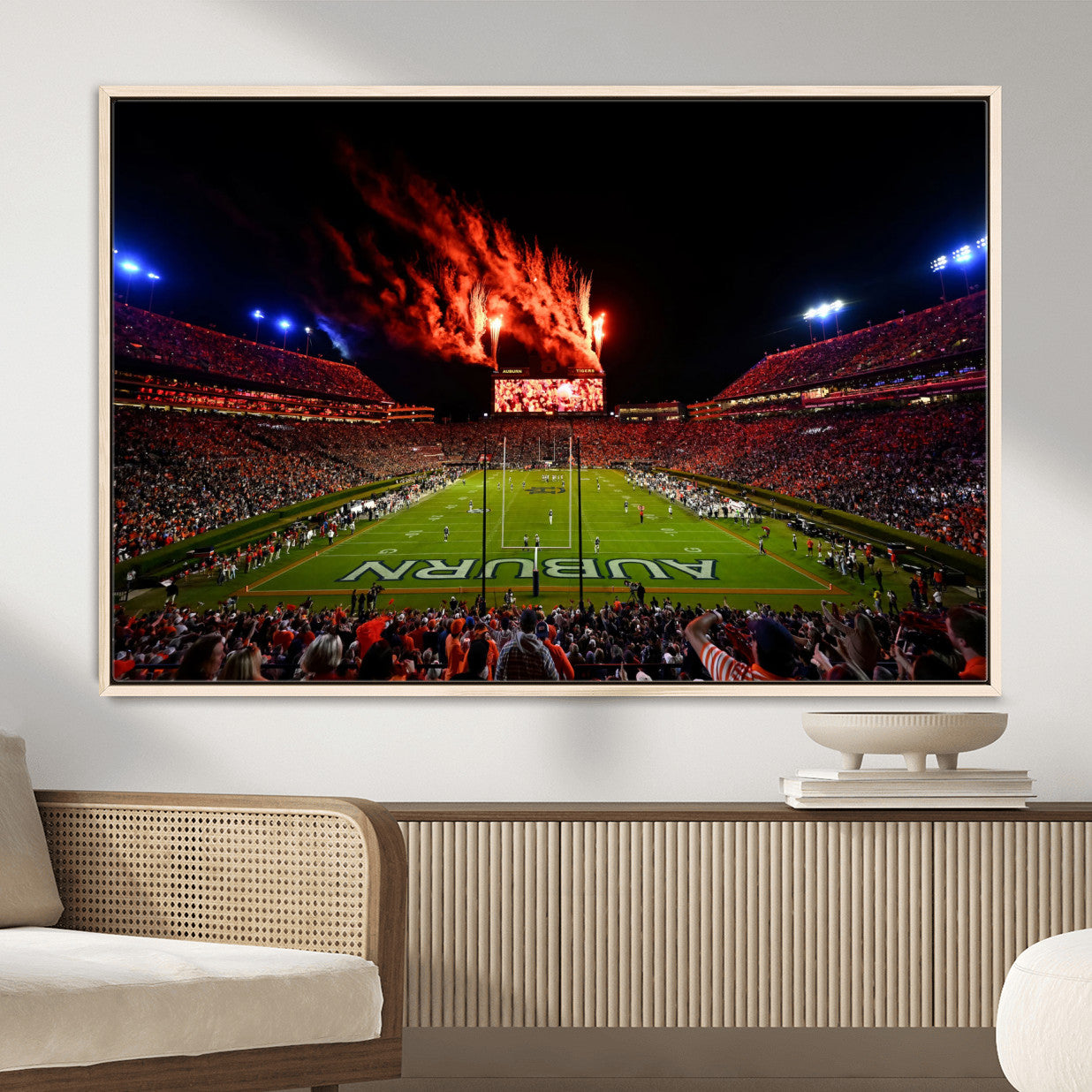 59046876-MGV-CV-36X24-Jordan-Hare Stadium Wall Art Canvas Print, Football Stadium Aerial View, College Sports Art for Man Cave or Game Room (Copy)