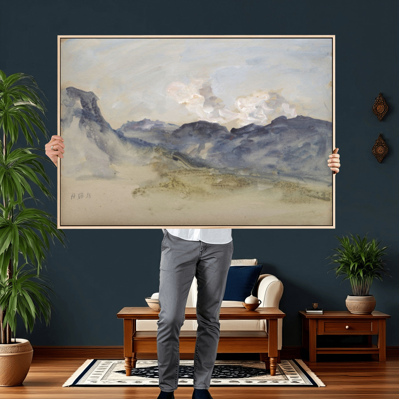 14644686-MGV-CV-36X24 - Alps Hercules Brabazon Brabazon Abstract Wall Art Canvas Print for Modern Home Decor