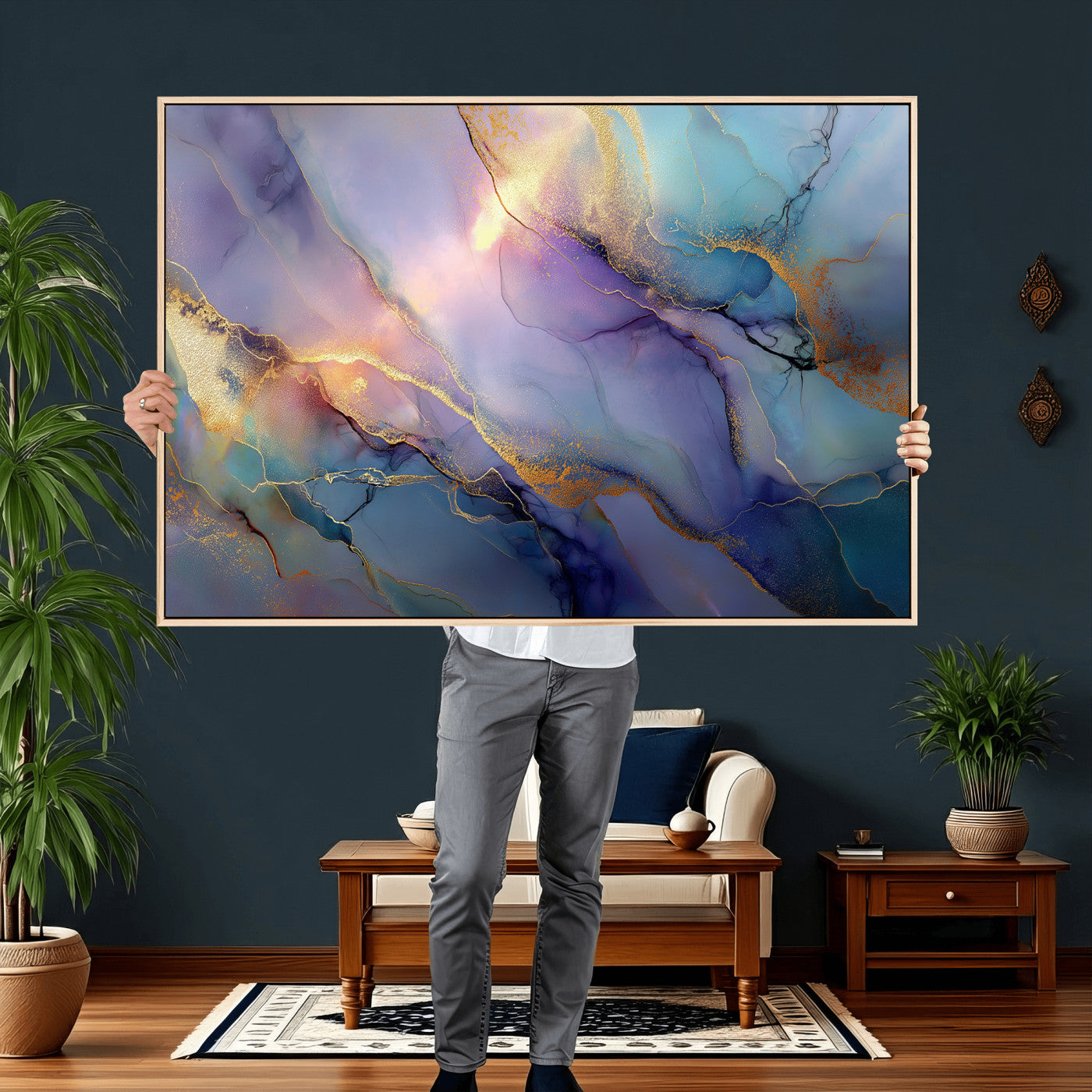 50939878-MGV-CV-36X24 - Colorful Abstract Canvas Wall Art Print, Vibrant Popup Color Art Print