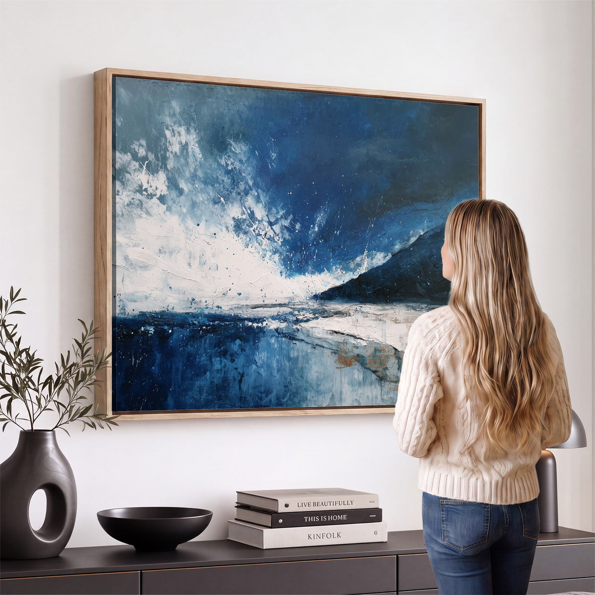 76136620-MGV-CV-36X24 - Extra Large Abstract Wall Art Canvas Print