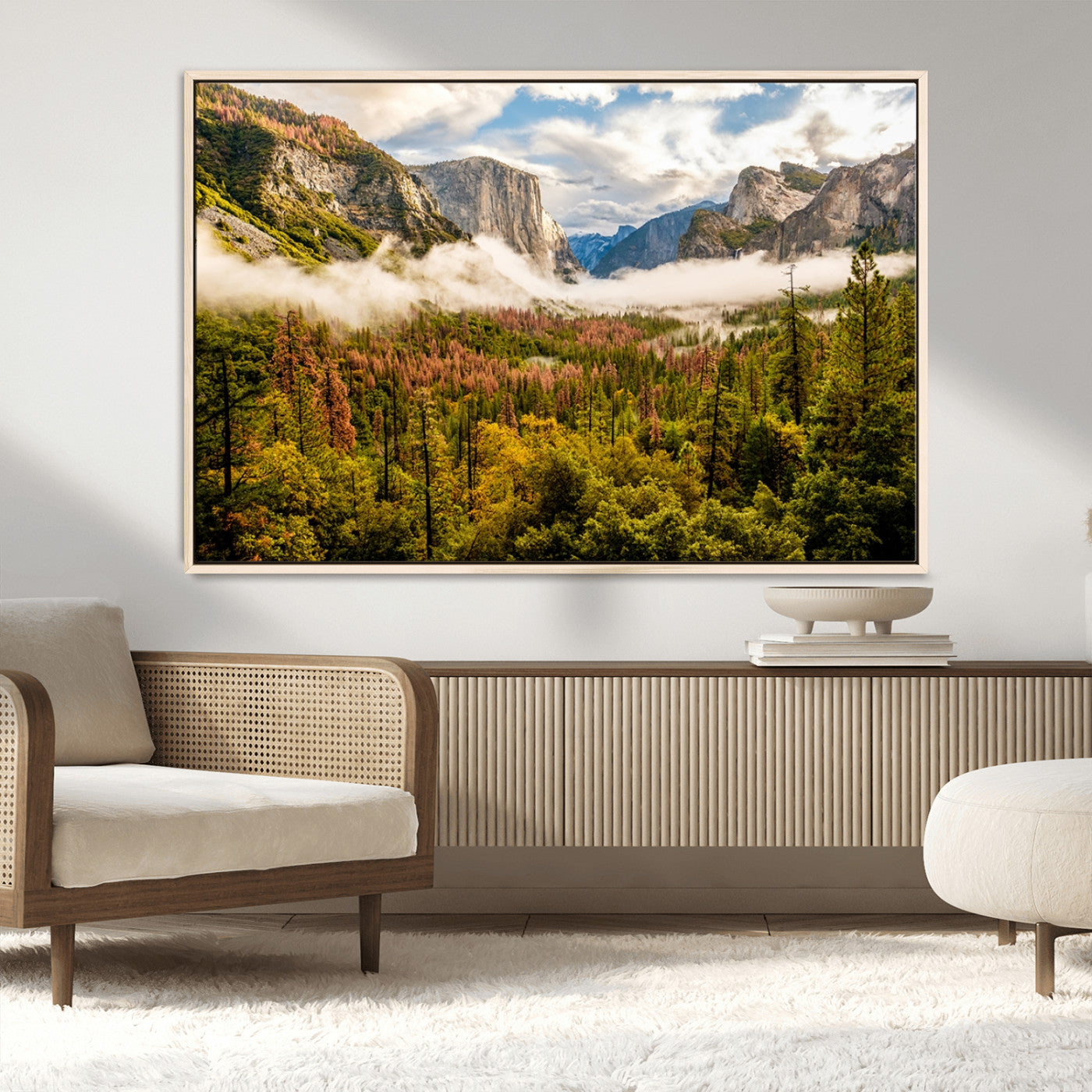 -Half Dome Yosemite Canvas Wall Art – Majestic Triptych Landscape Print – National Park Nature Decor