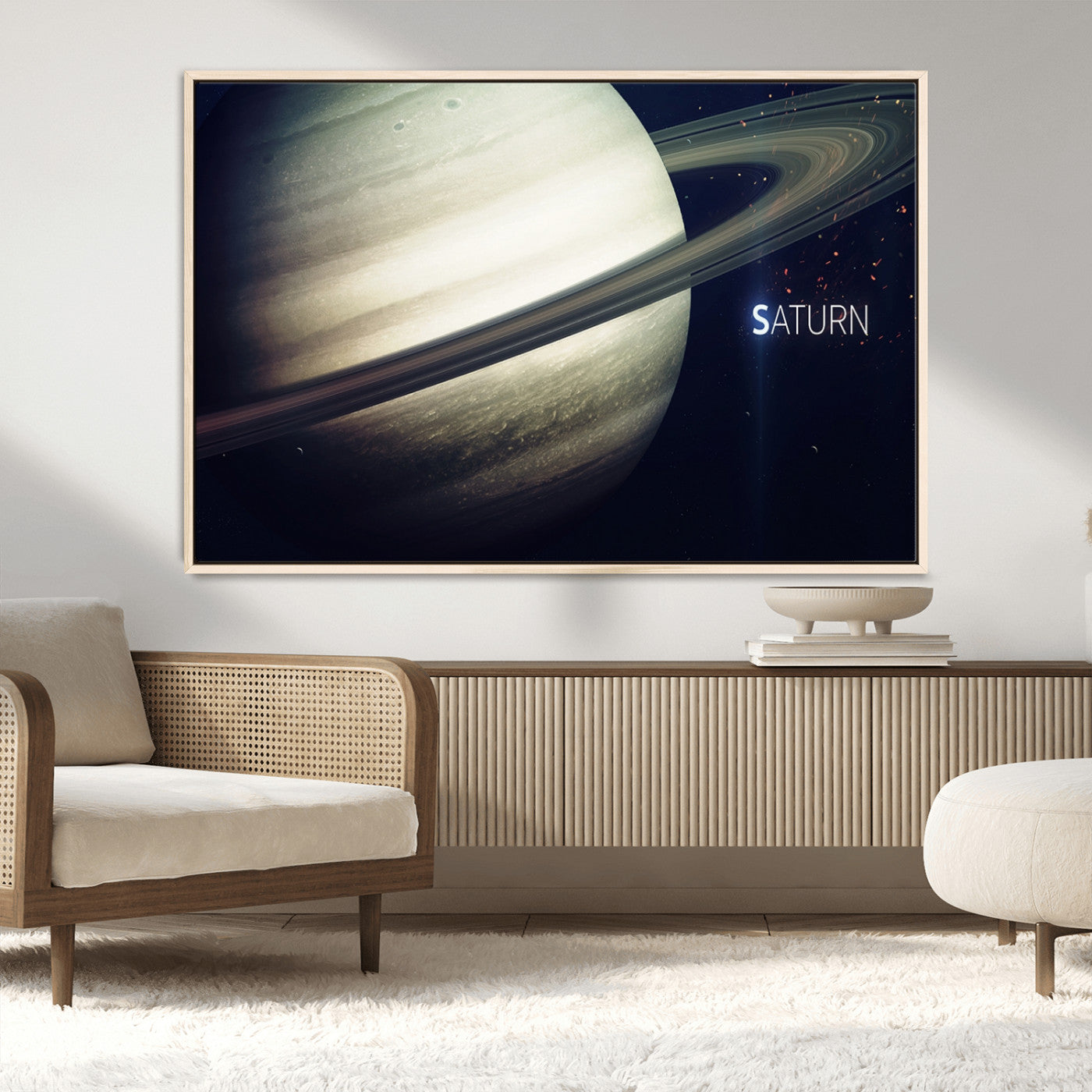 -Framed Saturn Wall Art Canvas Print