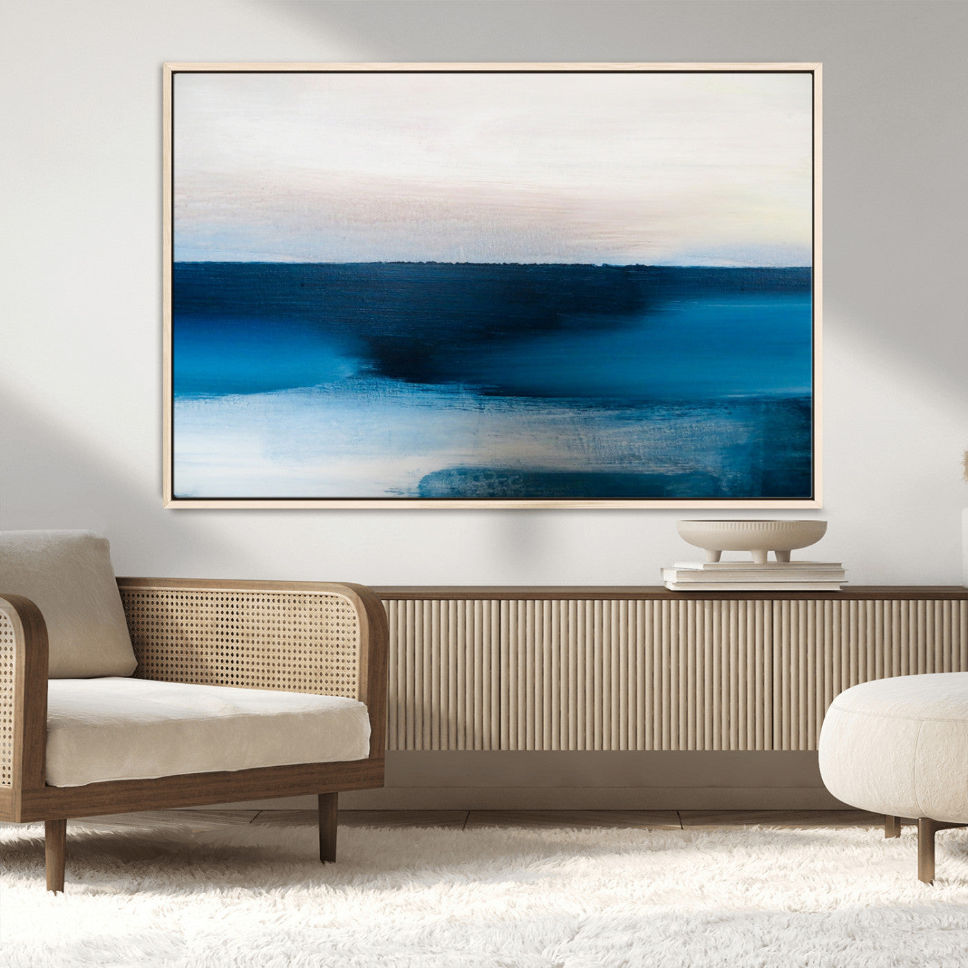 72452-MGV-CV-36X24-Dark Blue Abstract Wall Art Canvas Print