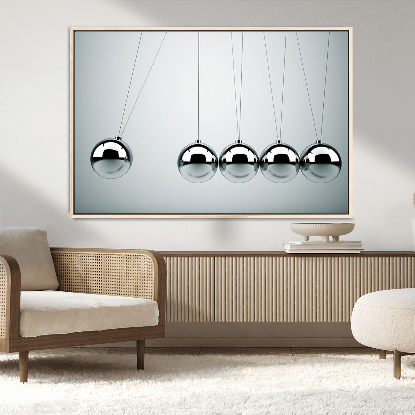 45465-MGV-CV-36X24-Newton's Cradle Wall Art Canvas Print, Framed Newton Cradle Wall Art