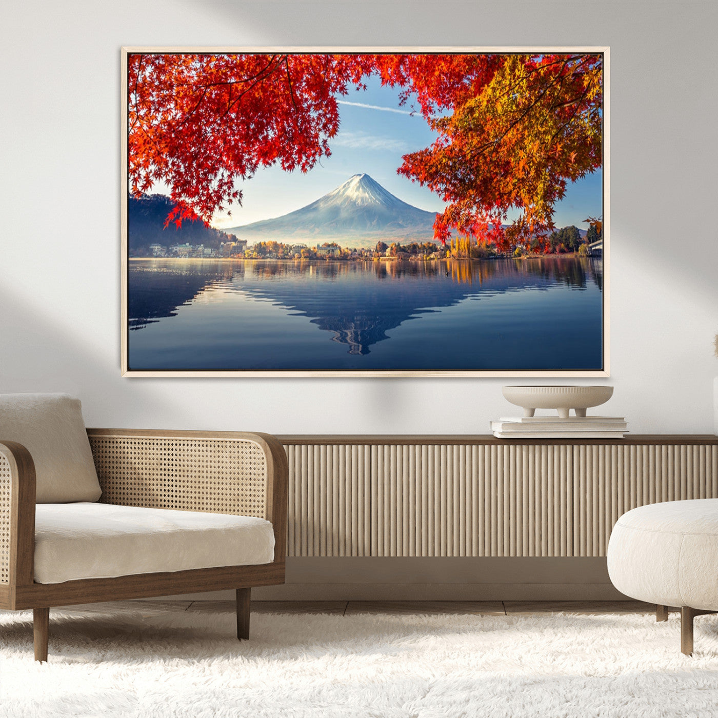 -Mount Fuji Canvas Wall Art Japan Autumn Mountain Canvas Print Wall Art