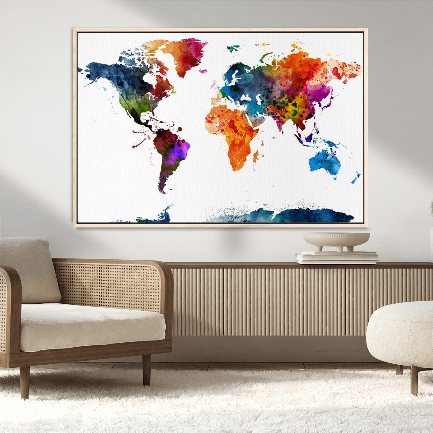 -Push Pin World Map Canvas Print – Travel Tracker Wall Art for Couples, Perfect Anniversary Gift for Home or Office Decor