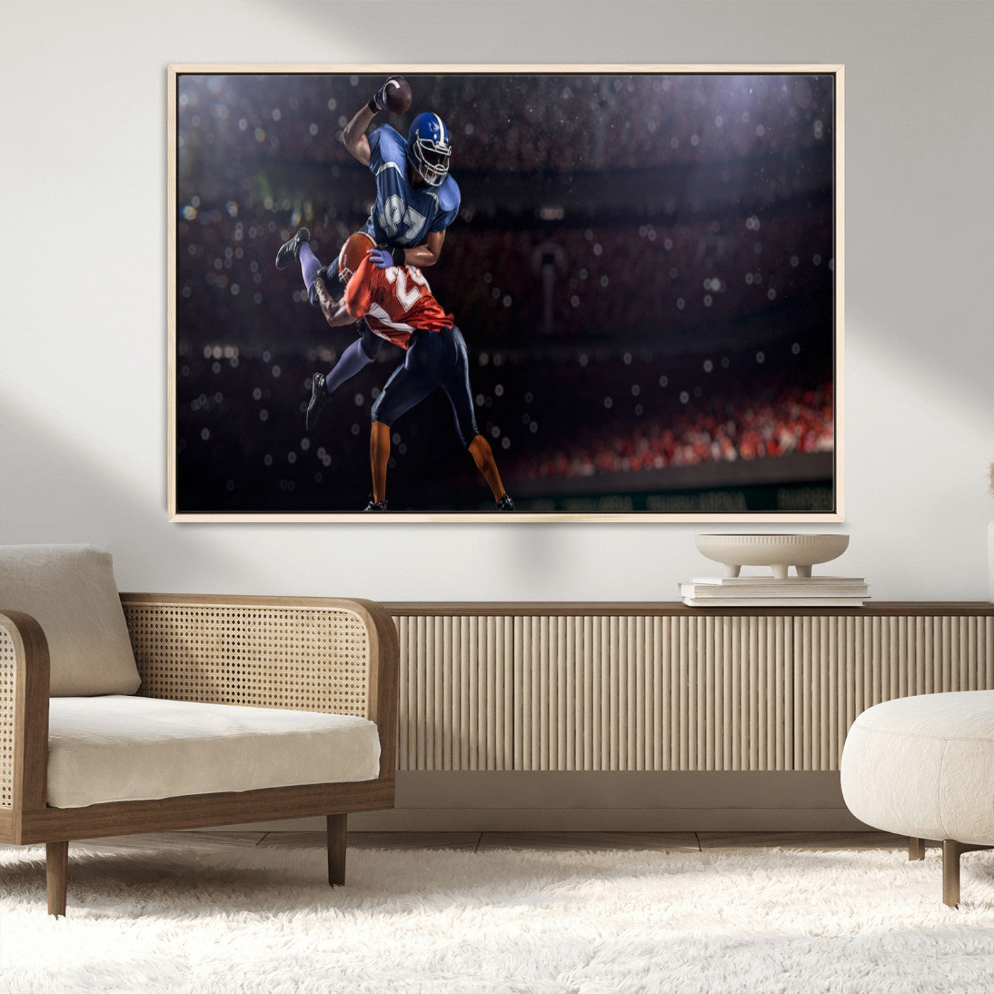 68009-MGV-FC-36X24_Natural-American Football Wall Art Canvas Print, Stadium Sport Wall Art Print