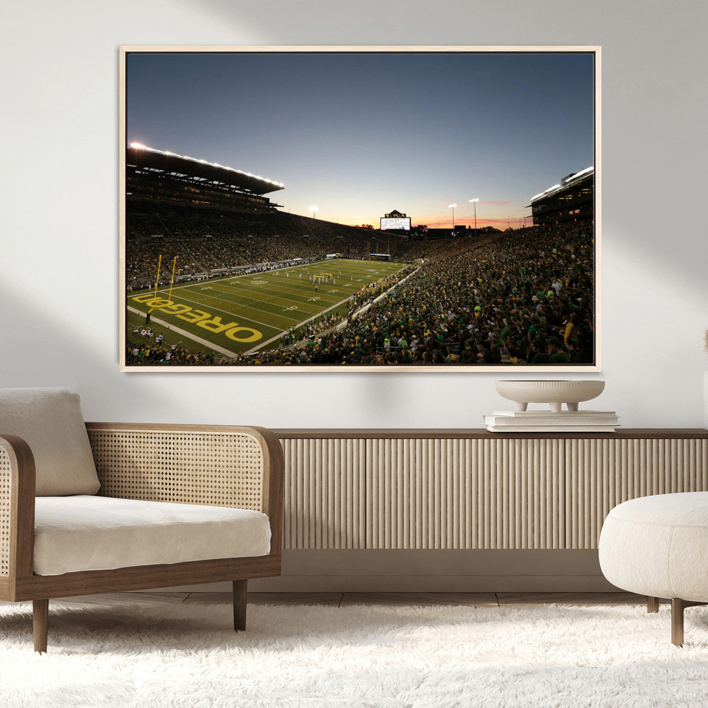 -Oregon Ducks Football Team Print - Eugene Autzen Stadium Wall Art Canvas Print