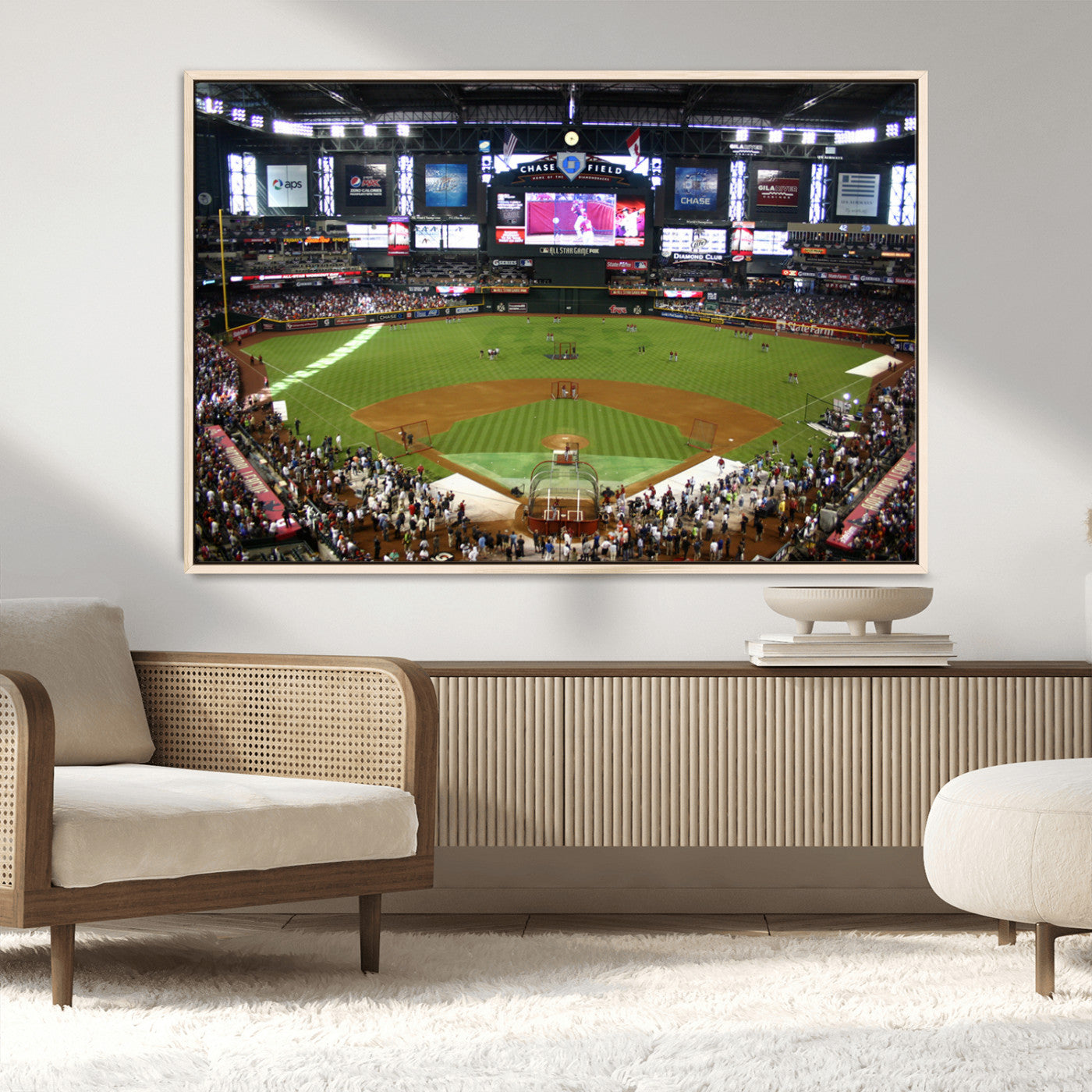 91630-MGV-CV-36X24-Arizona Diamondbacks Baseball Team Print - Phoenix Chase Field Baseball Stadium Wall Art Canvas