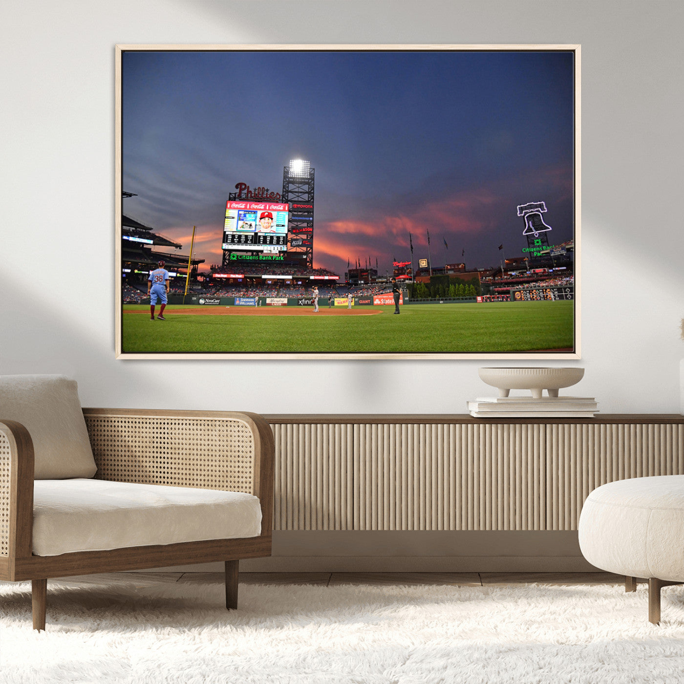 22594-MGV-CV-36X24-Philadelphia Phillies Baseball Print - Philadelphia Citizens Bank Park Stadium Wall Art, Phillies
