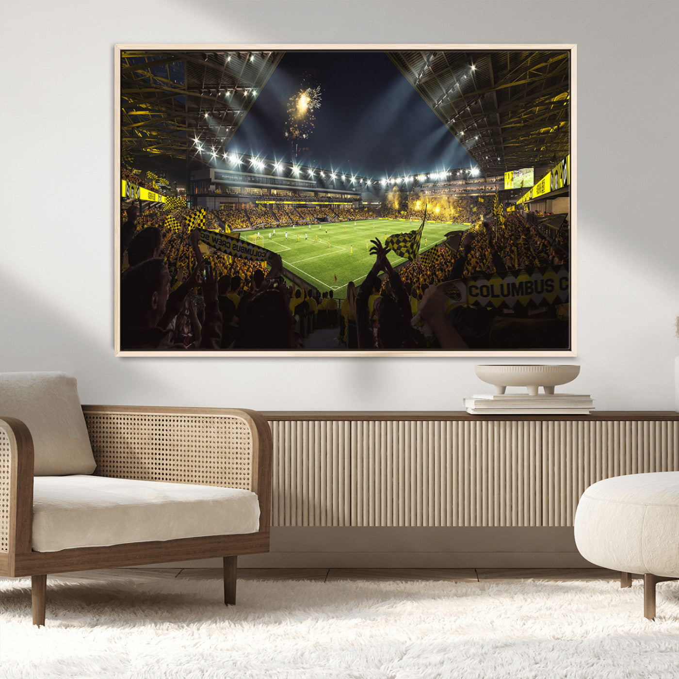 51122-MGV-FC-36X24_Natural-Columbus Crew Soccer Team Print - Columbus Crew Stadium Wall Art Canvas Print