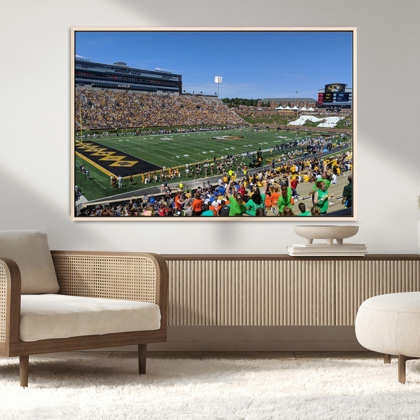 38399-MGV-CV-36X24-University of Missouri Tigers Football Team Print - Columbia Faurot Field Memorial Stadium Wall Art