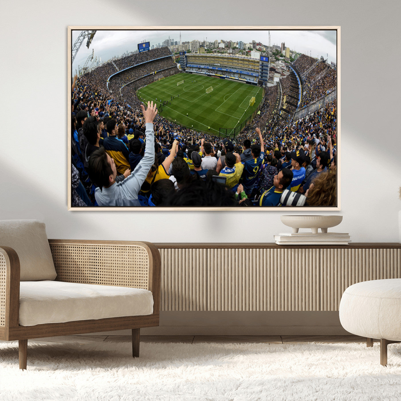 23173-MGV-CV-36X24-Boca Juniors Soccer Team Print - Buenos Aires Bombonera Stadium Wall Art Canvas Print