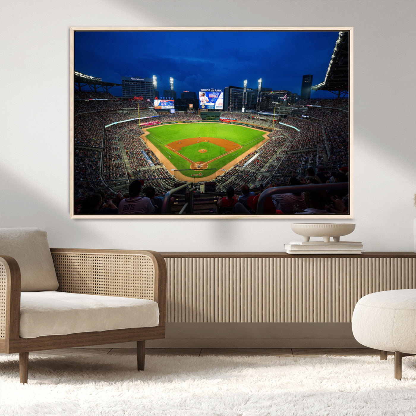 88590-MGV-CV-36X24-Truist Park Night Game Canvas Art - Atlanta Braves Stadium Wall Art Canvas