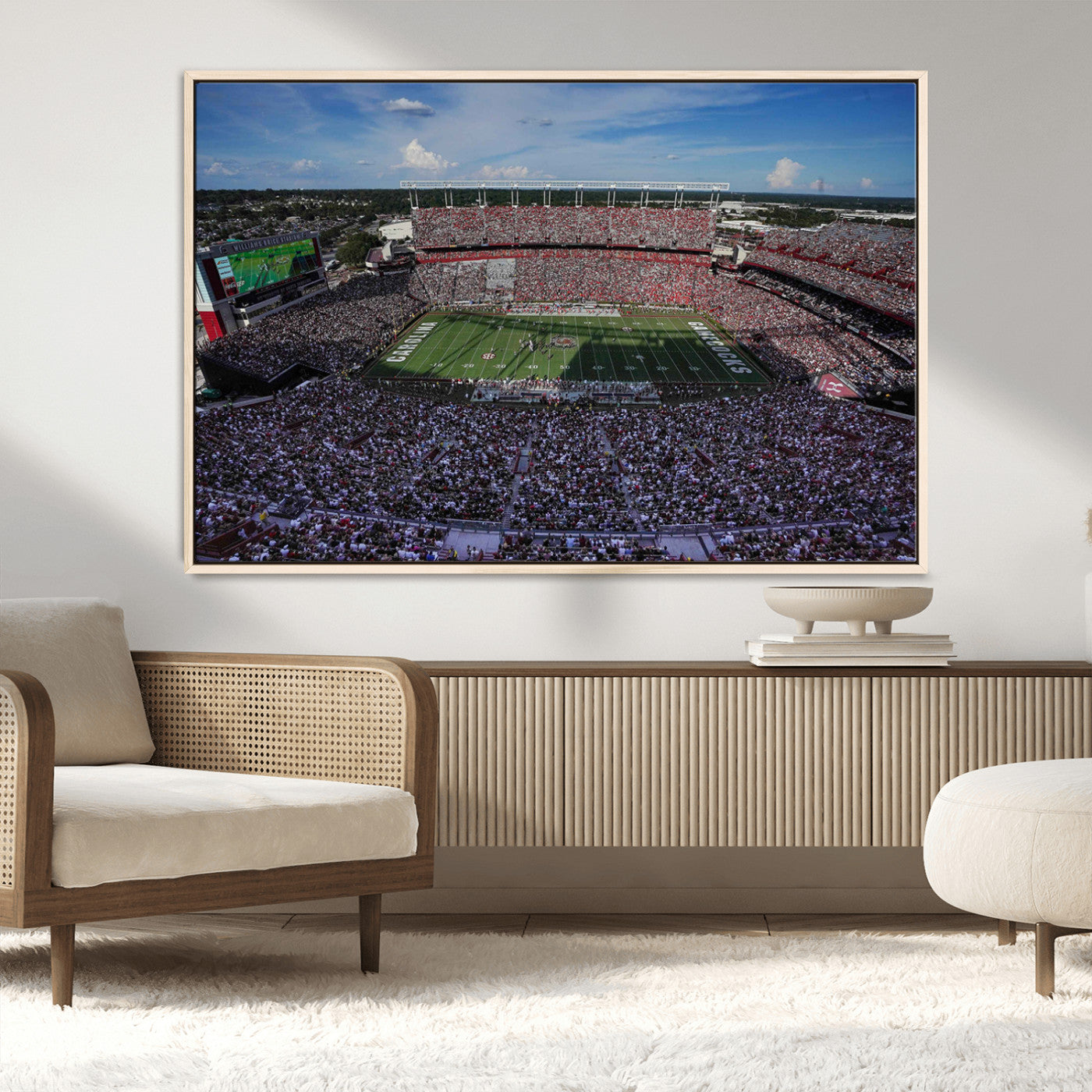 83382-MGV-CV-36X24-South Carolina Gamecocks Football Team Print - Columbia Williams-Brice Stadium Wall Art Canvas Print