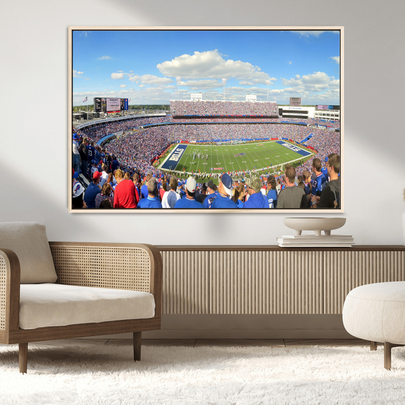 35302-MGV-CV-36X24-Buffalo Bills NFL Football Team Print - Buffalo Highmark Stadium Wall Art Canvas Print