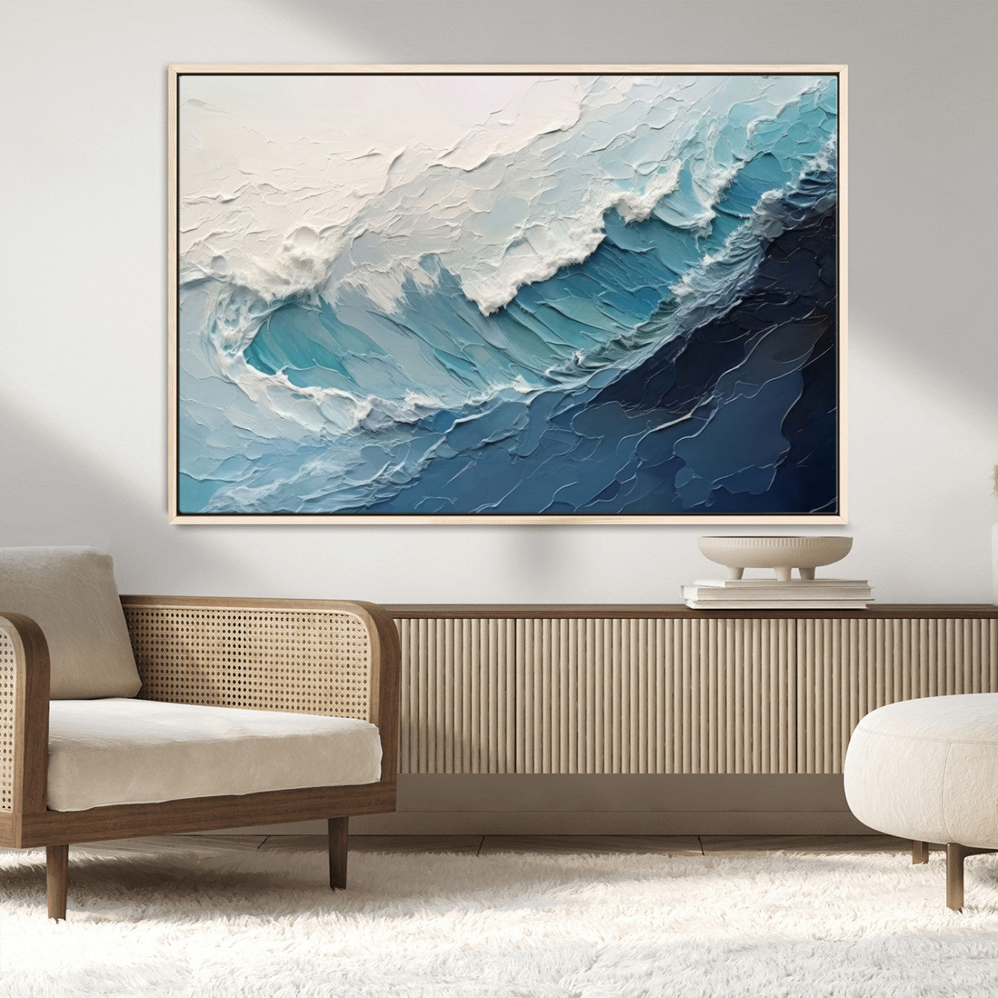 23887-MGV-CV-36X24-Ocean Wave Canvas Wall Art Print – Coastal Living Room Large Ocean Wave Seascape Wall Art for Home, Office, Living Room