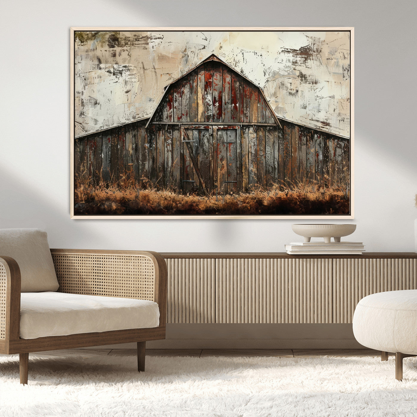 -Rustic Barn Wall Art | Farmhouse Wall Decor Canvas Print | Ready to Hang Barn Decor for Cabin or