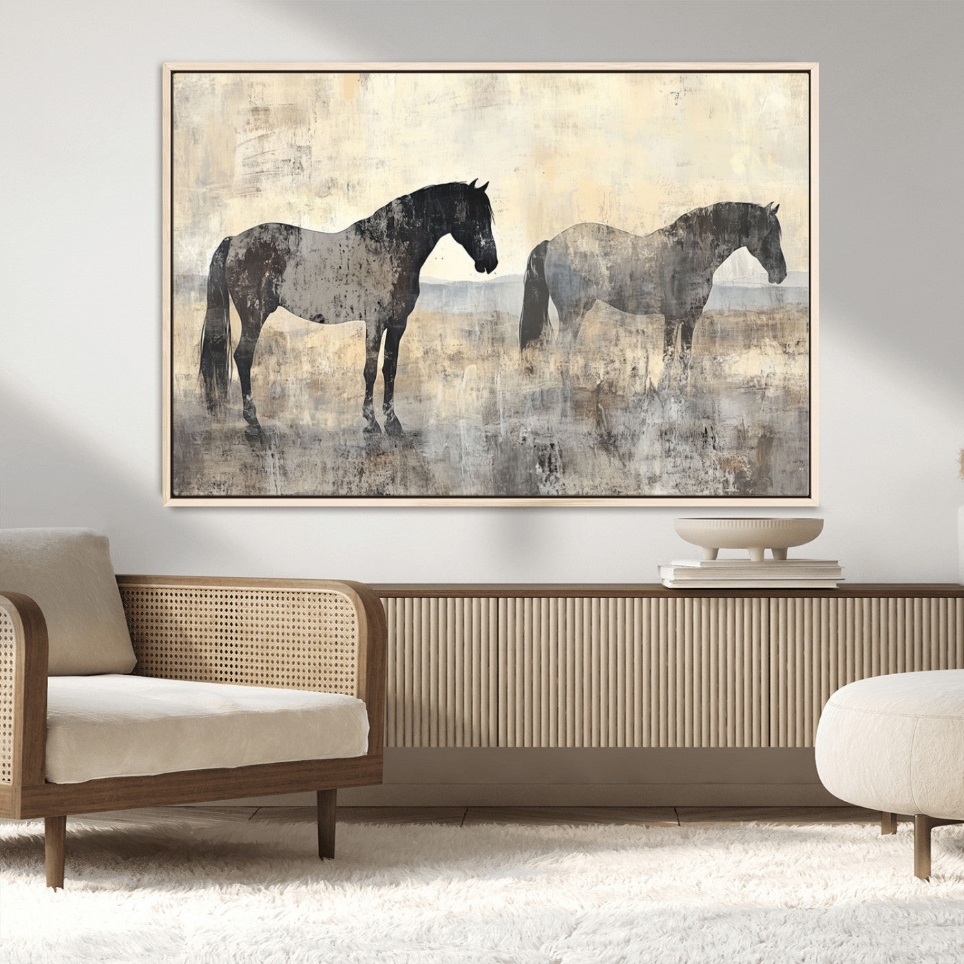 -Vintage Horses Wall Art Canvas Print