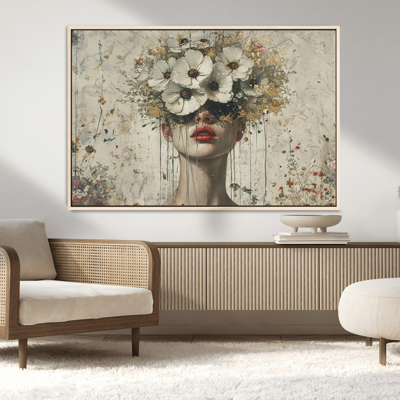 72759-MGV-CV-36X24-Abstract Floral Women Patel Wall Art Canvas Print