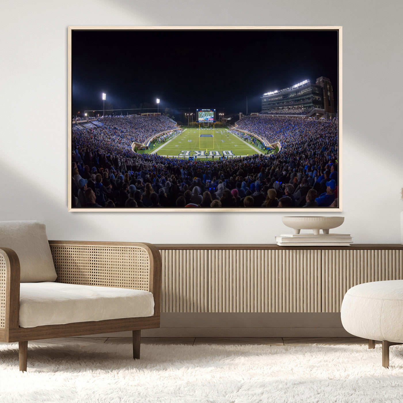 21070-MGV-FC-36X24_Natural-Duke University Blue Devils Football Team Print - Durham Wallace Wade Stadium Wall Art Canvas Print