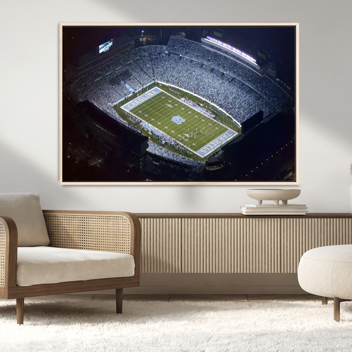 88375-MGV-CV-36X24-University of North Carolina Tar Heels Football Team Print - Chapel Hill Kenan Memorial Stadium