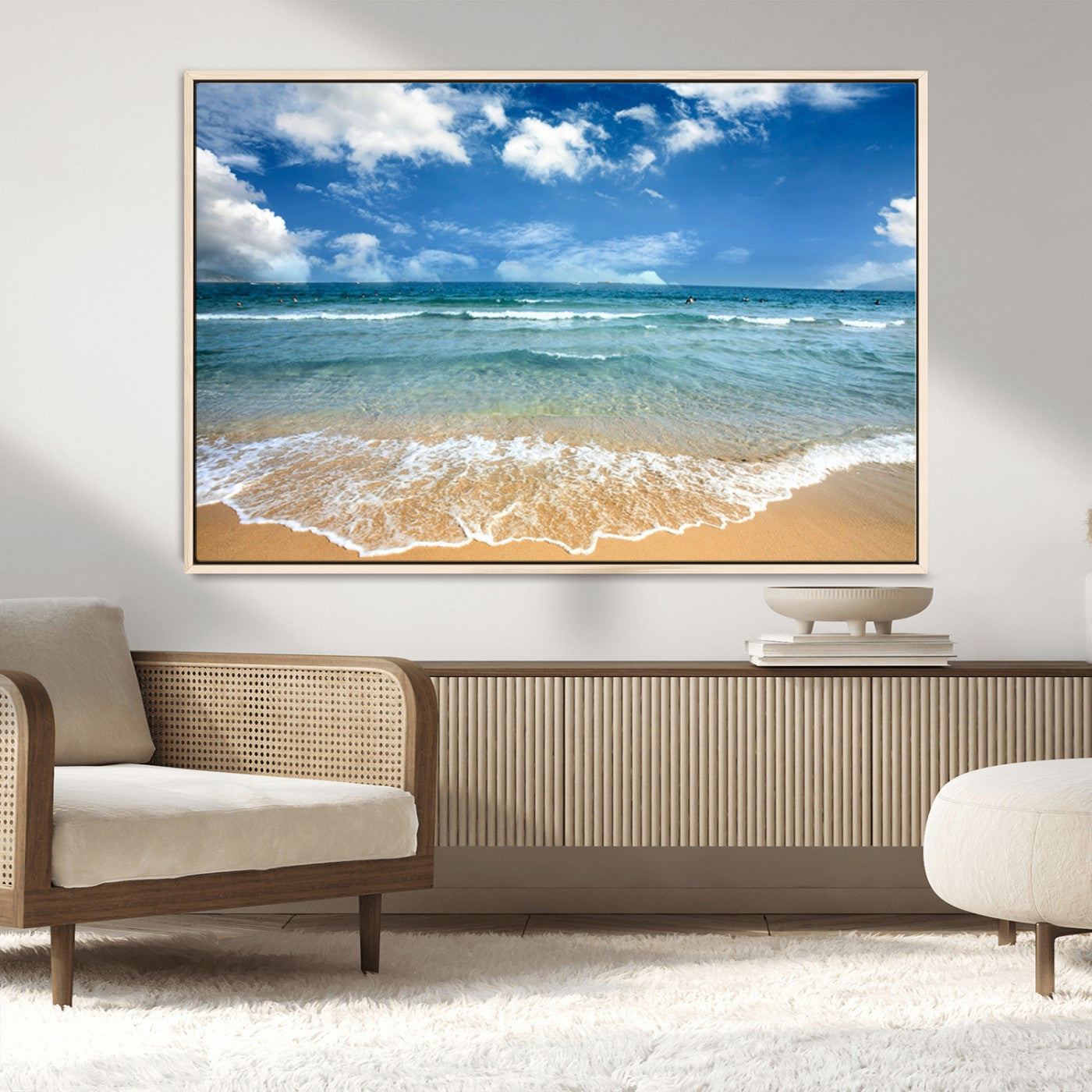 -Sea View From the Beach Canvas Print