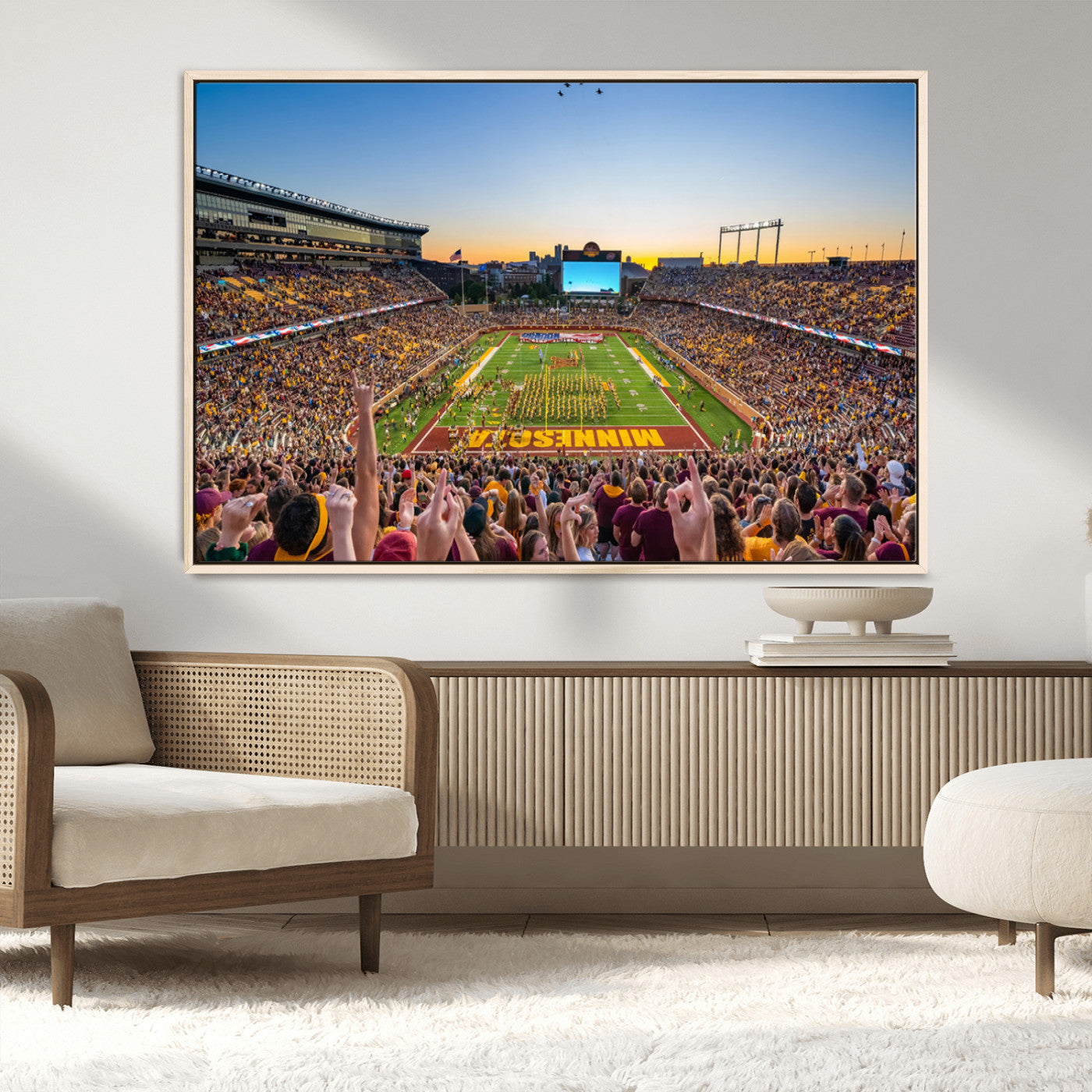 63452-MGV-CV-36X24-University of Minnesota Golden Gophers Football Team Print - Minneapolis Huntington Bank Stadium