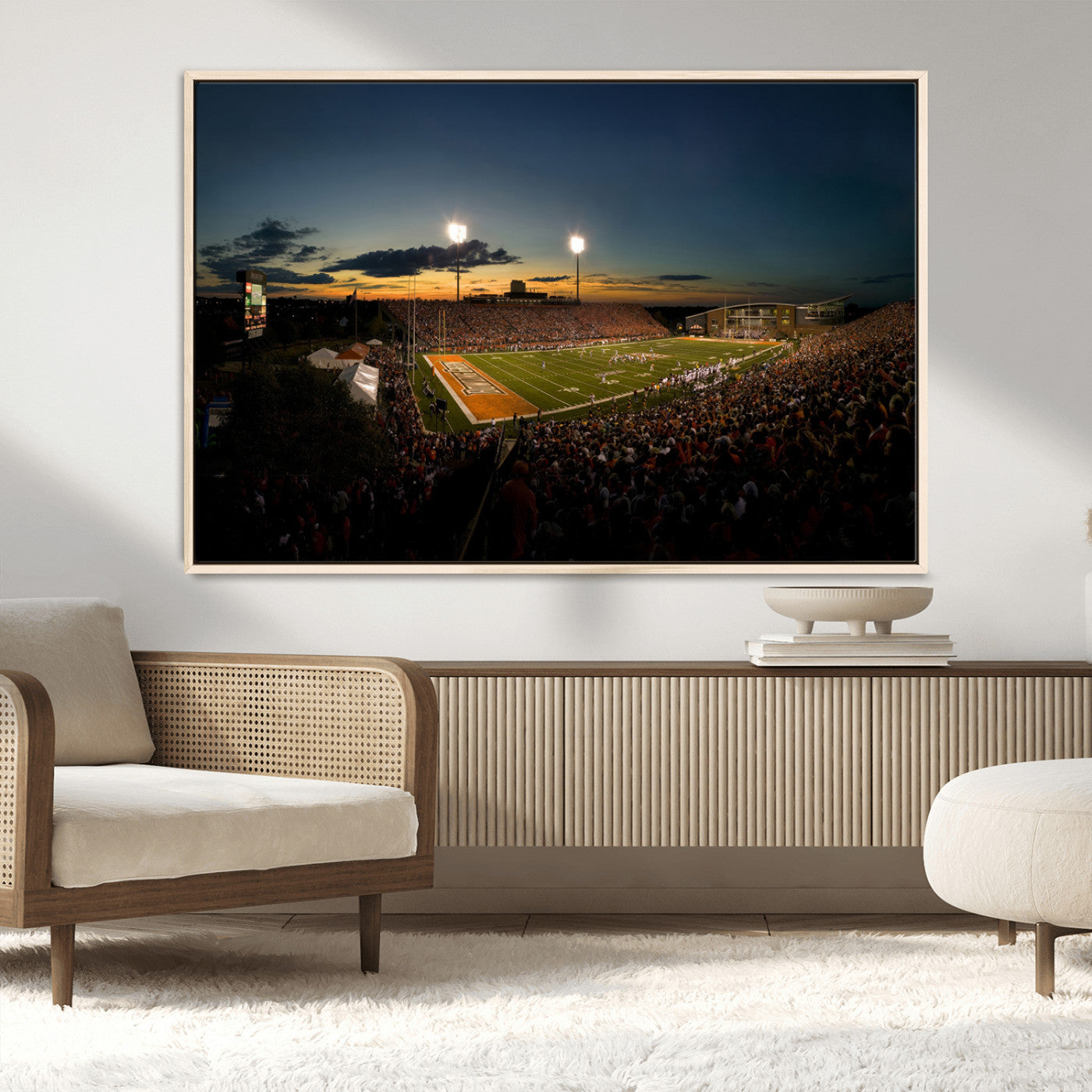 15980-MGV-CV-36X24-Ball State Cardinals Football Team Print - Muncie Scheumann Stadium Wall Art Canvas Print