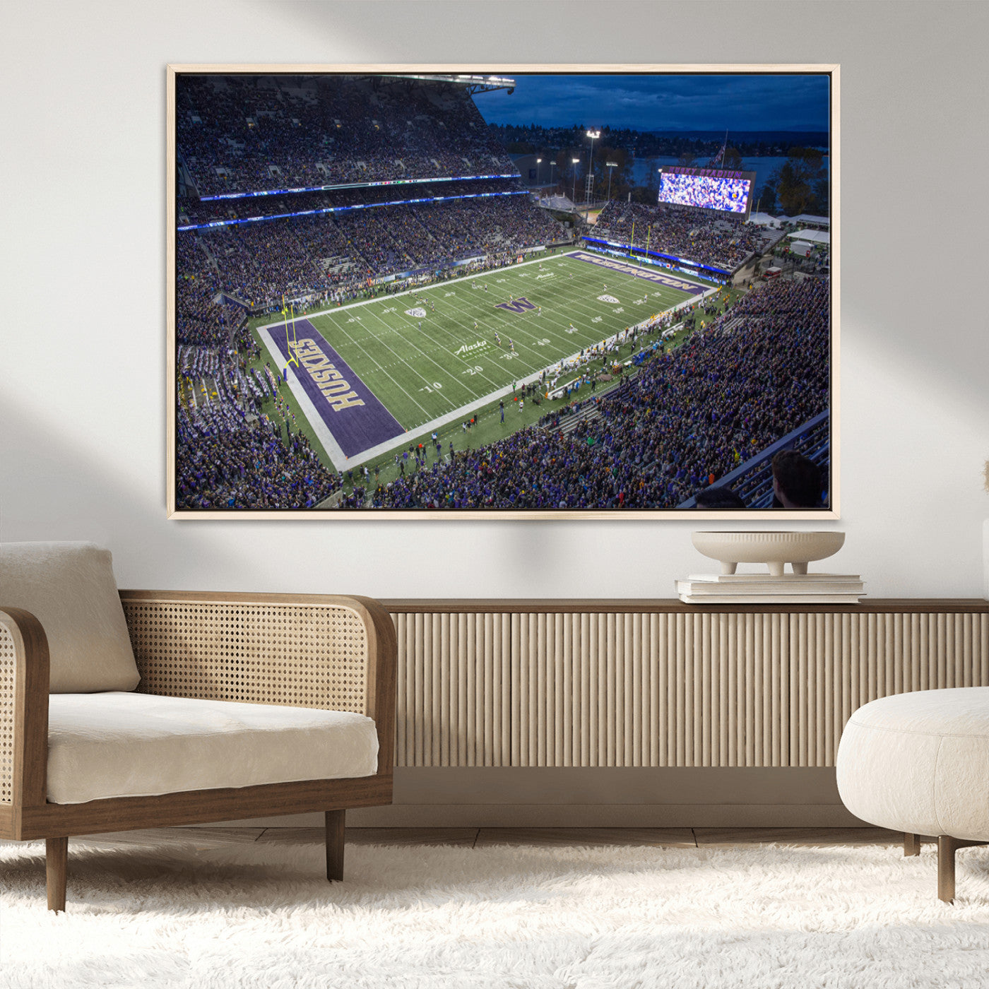 -The University of Washington Huskies Football Team Print - Seattle Husky Stadium Wall Art Canvas
