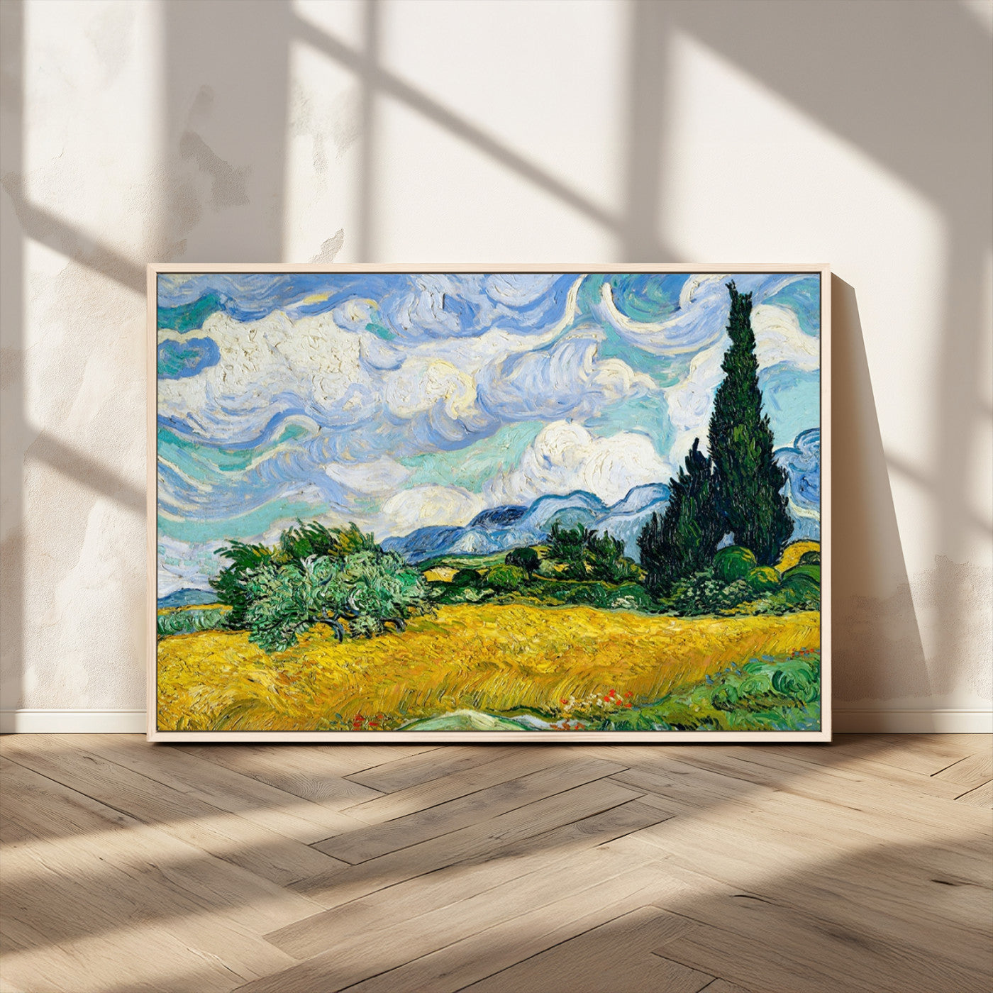 97252-MGV-CV-36X24-Wheatfield With Cypresses By Van Gogh Painting Wall Art Canvas, Wheatfield With Cypresses Canvas