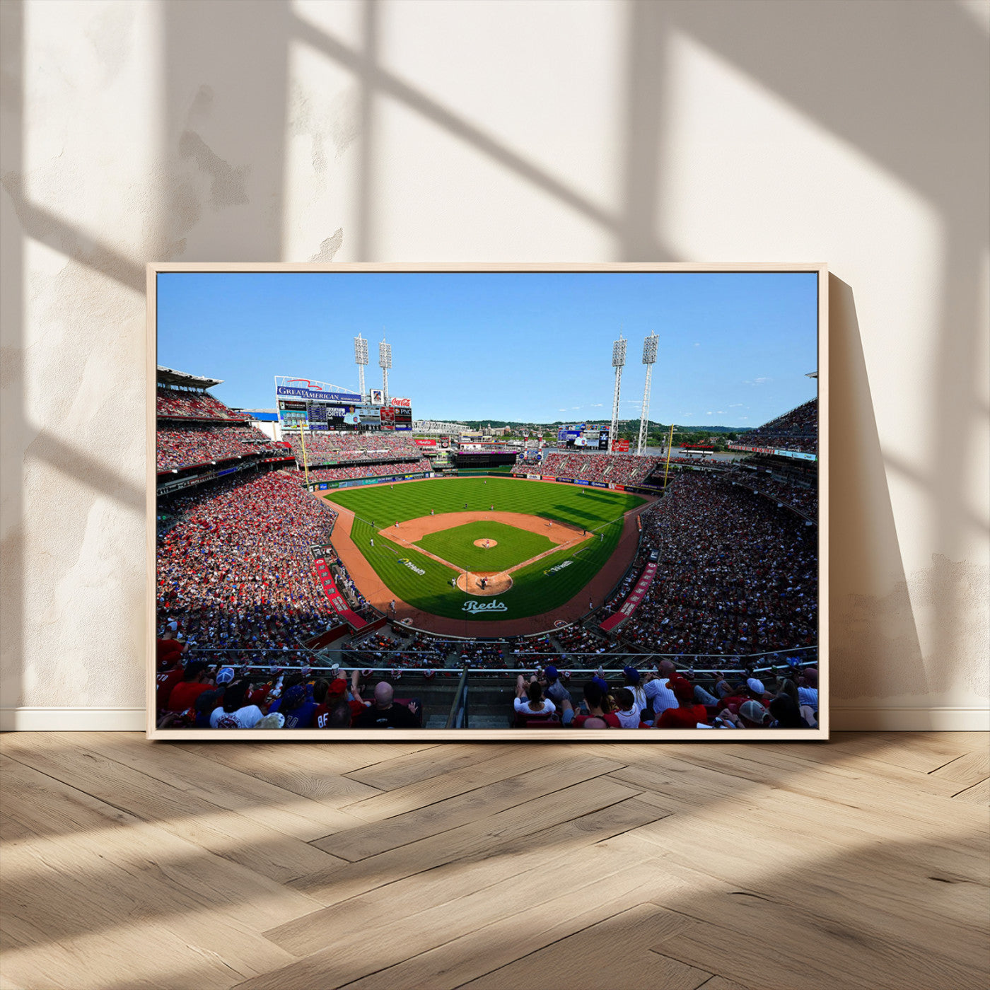 90998-MGV-CV-36X24-Cincinnati Reds Baseball Canvas Print - Great American Ball Park Stadium Wall Art Canvas Print
