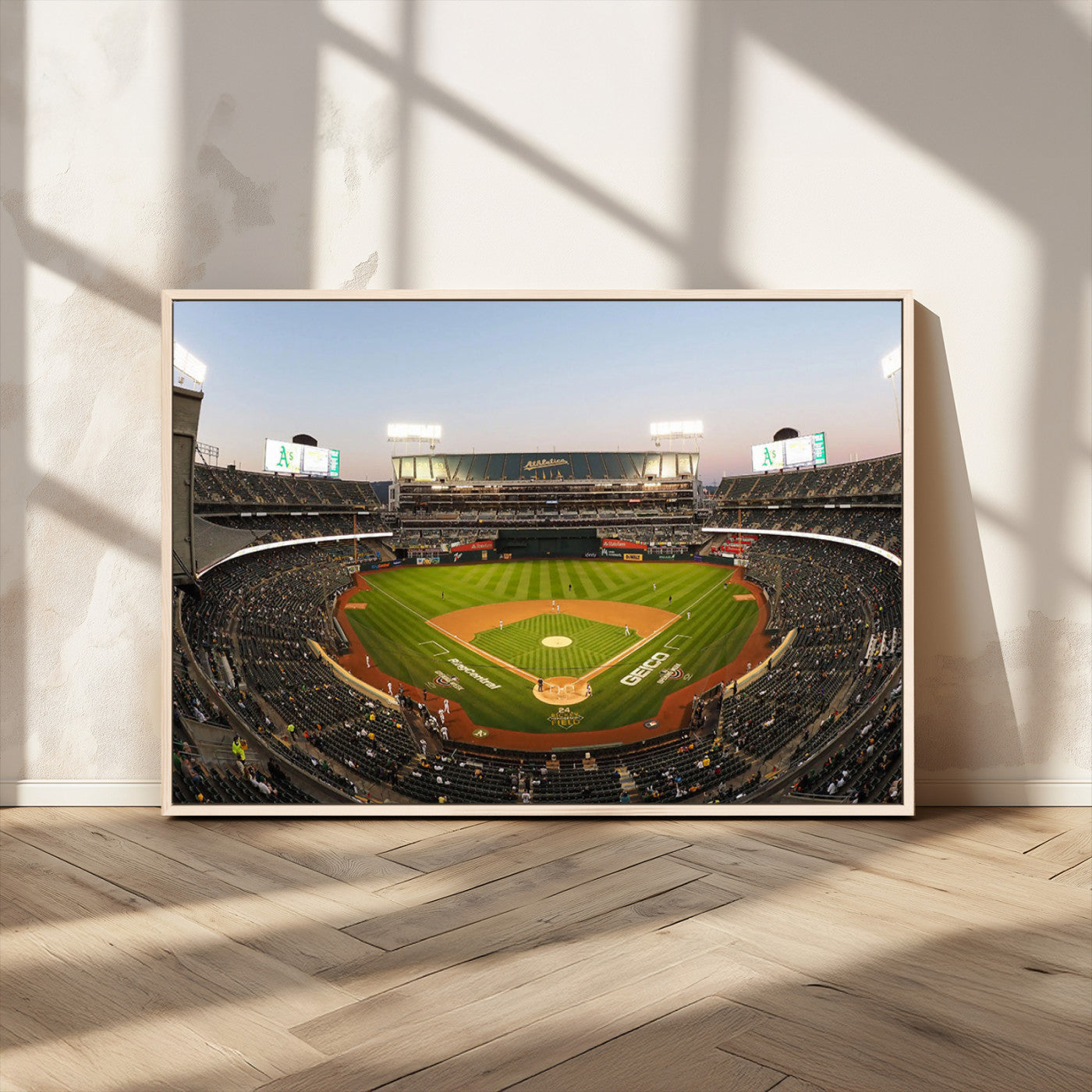 -Oakland Athletics Baseball Team Print - RingCentral Coliseum Stadium Wall Art Canvas Print