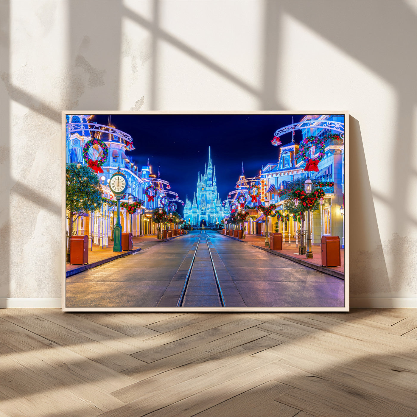 12470-MGV-CV-36X24-Disney Castle Wall Art – Large Magic Kingdom Canvas Artwork, Fairytale Design, Kids Room Christmas Decor for Home, Office