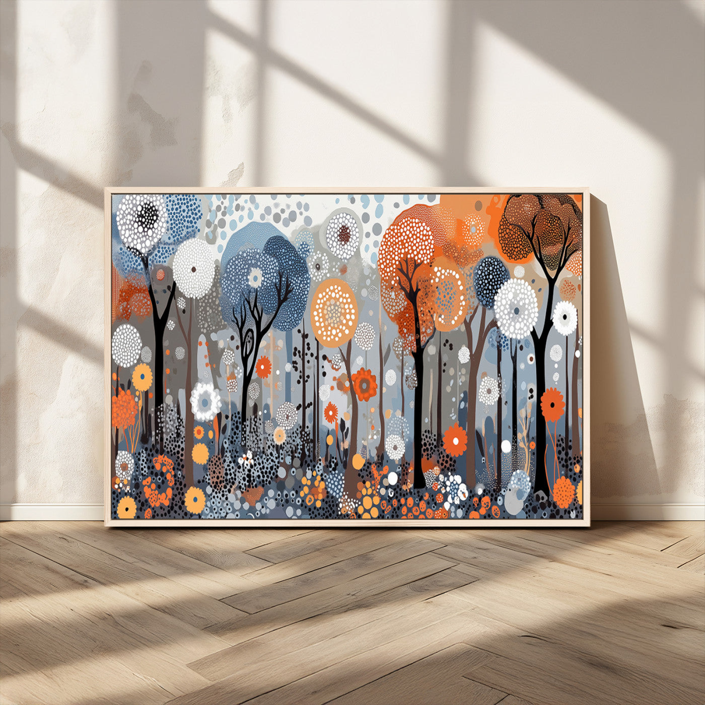 48857-MGV-CV-36X24-Abstract Winter Landscape Canvas Wall Art Print - Large Colorful Nature Wall Decor