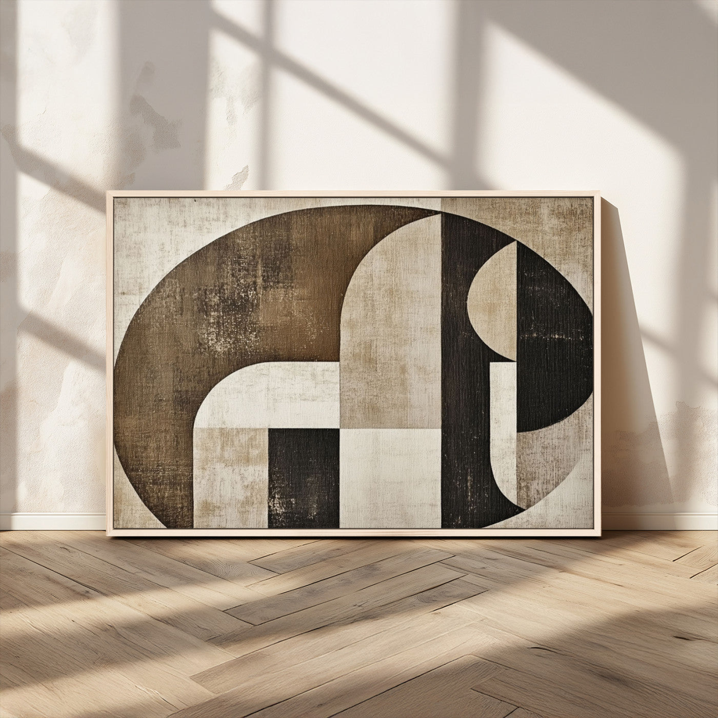 44796-MGV-CV-36X24-Wabi Sabi Abstract Wall Art | Geometric Modern Minimalist Canvas Print with Neutral Mid Century Art