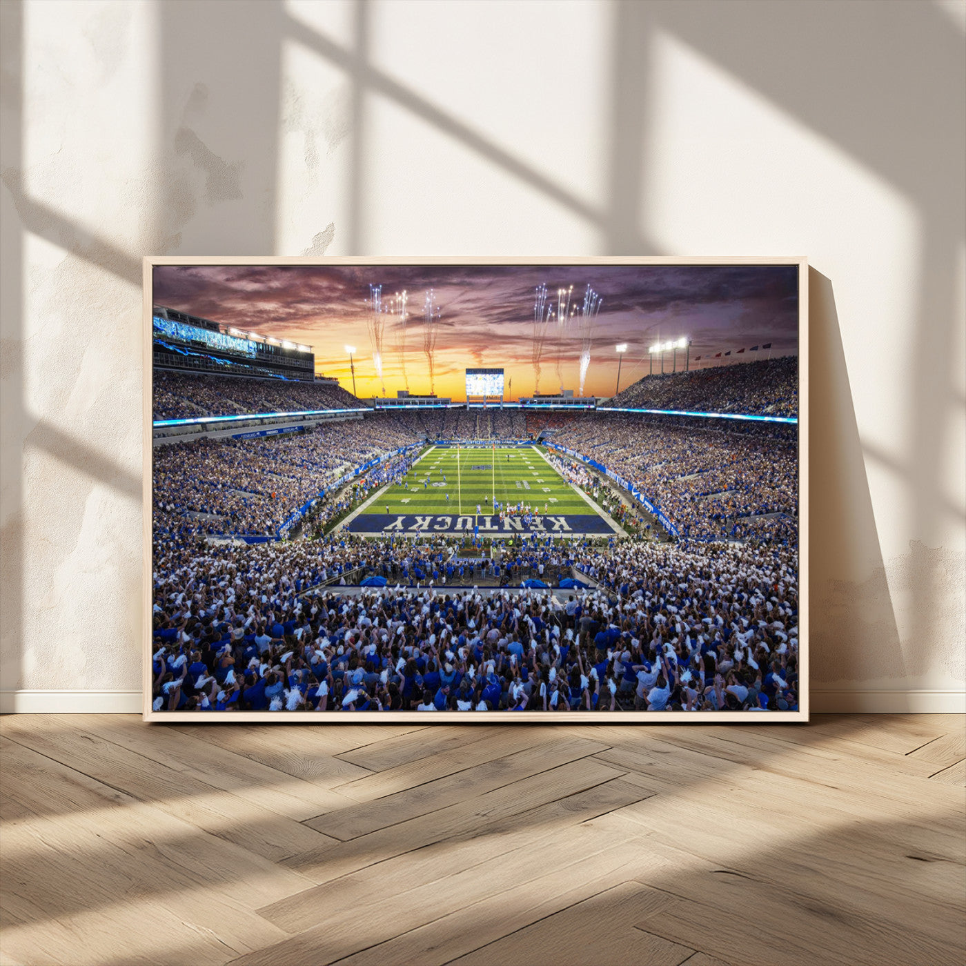 78524-MGV-CV-36X24-Kroger Field Wall Art Print - Kentucky Stadium Wall Art Print - Sunset Football Stadium Wall Decor -