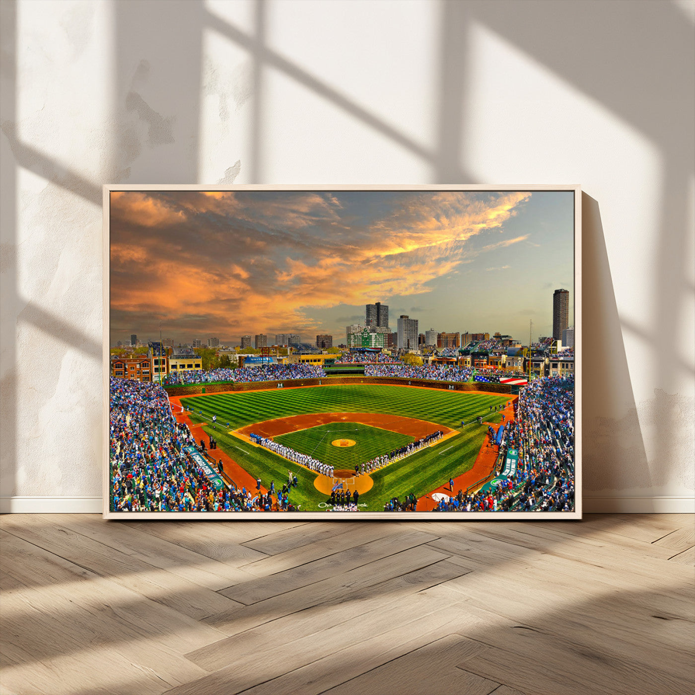 45635-MGV-CV-36X24-Chicago Wrigley Field Canvas Wall Art - Iconic Baseball Stadium Art Print - Wrigley Field Chicago
