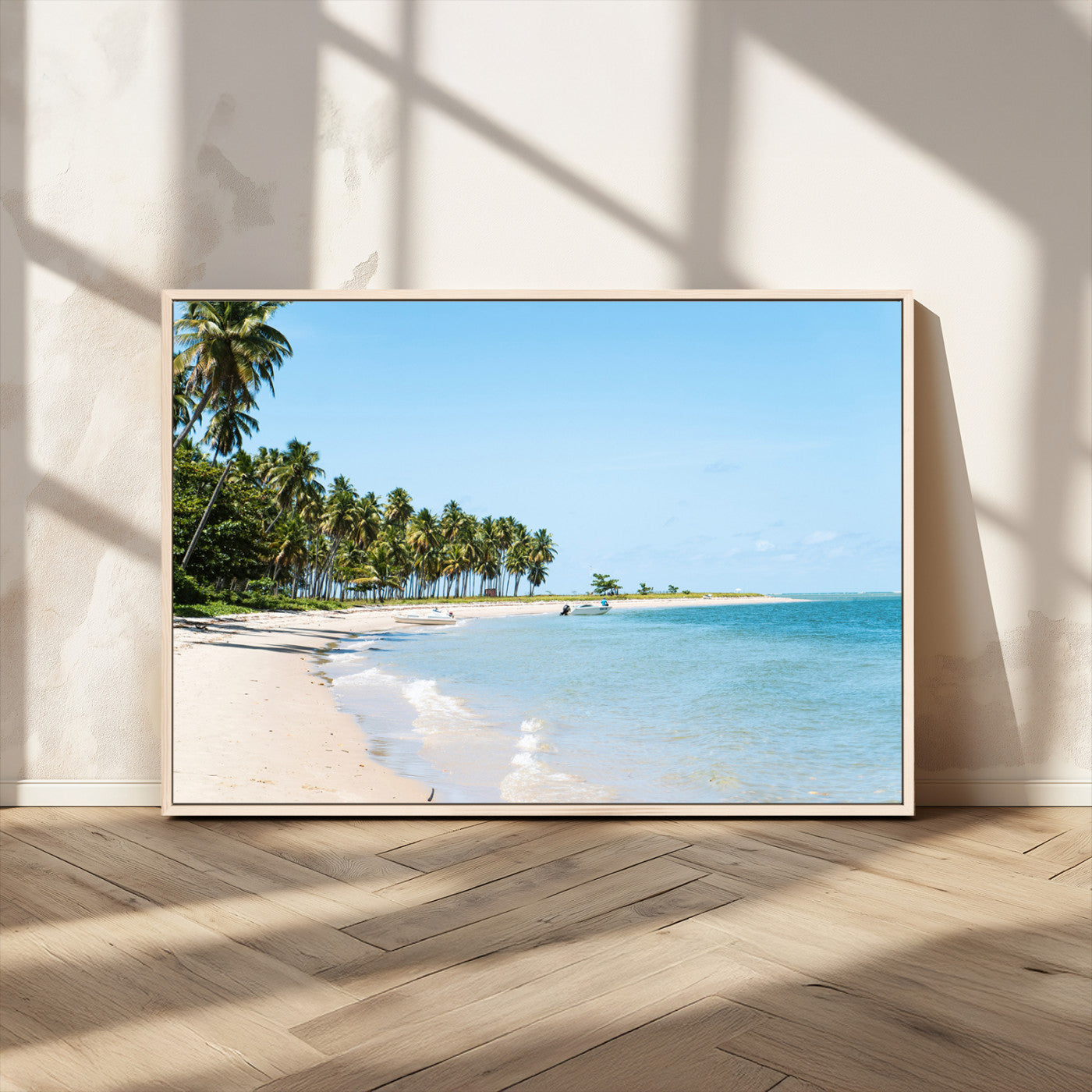 37858872-MGV-CV-36X24 - Palm Tree Paradise Coastal Wall Art – Beach Scene and Ocean Breeze Canvas Print Tranquil Tropical Shore Decor for Living Room, Bedroom or Office