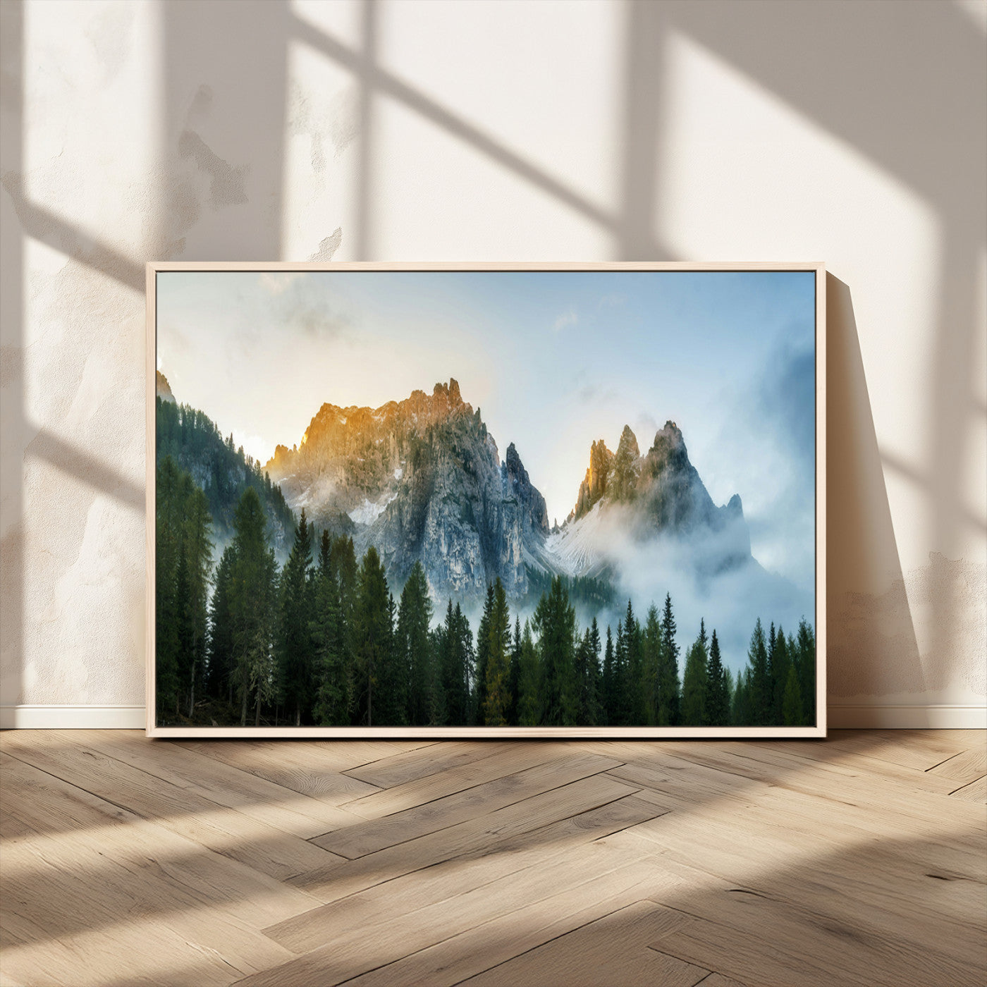 21145440-MGV-CV-36X24-Wilderness Wall Art Canvas Print – Misty Forest Nature Landscape Photography Rustic Scenic Artwork for Home, Office