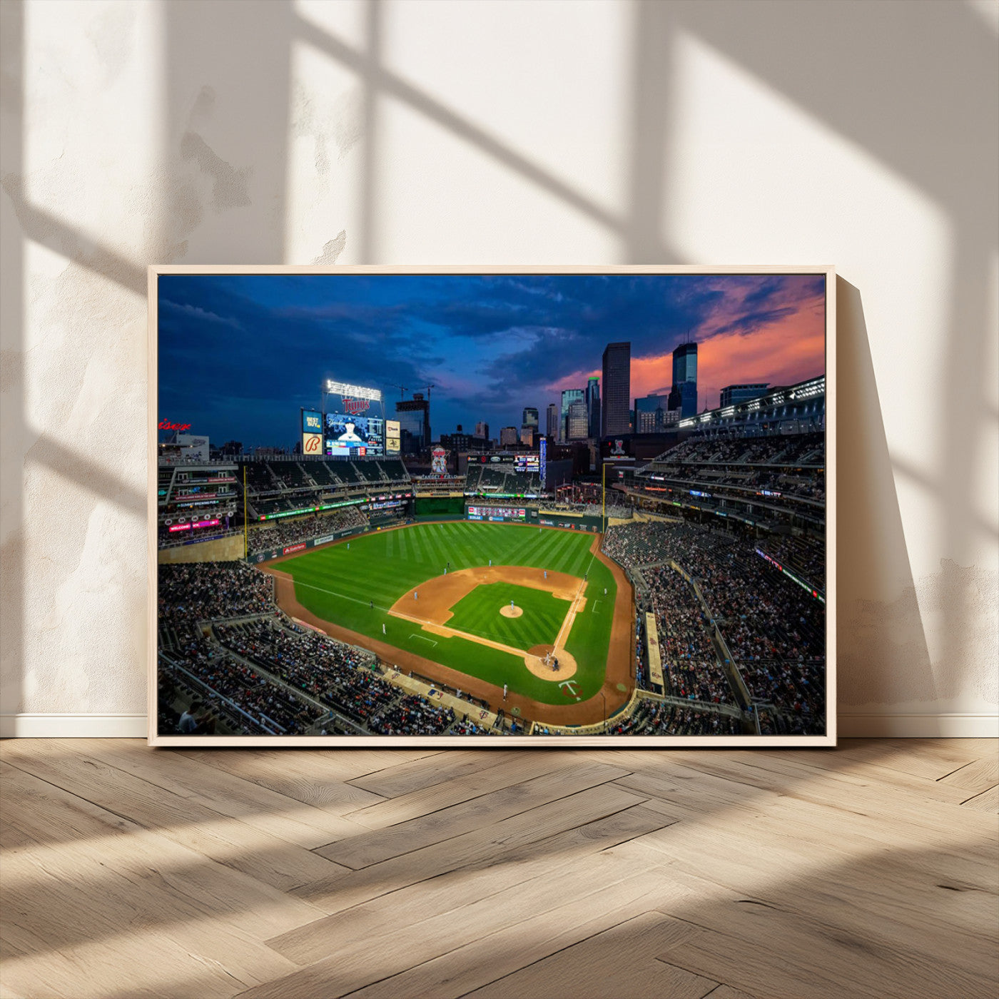 68222753-MGV-FC-36X24_Natural-Target Field Wall Art Canvas Print – Baseball Stadium Scene, Minneapolis Major League Baseball Artwork for Home, Office