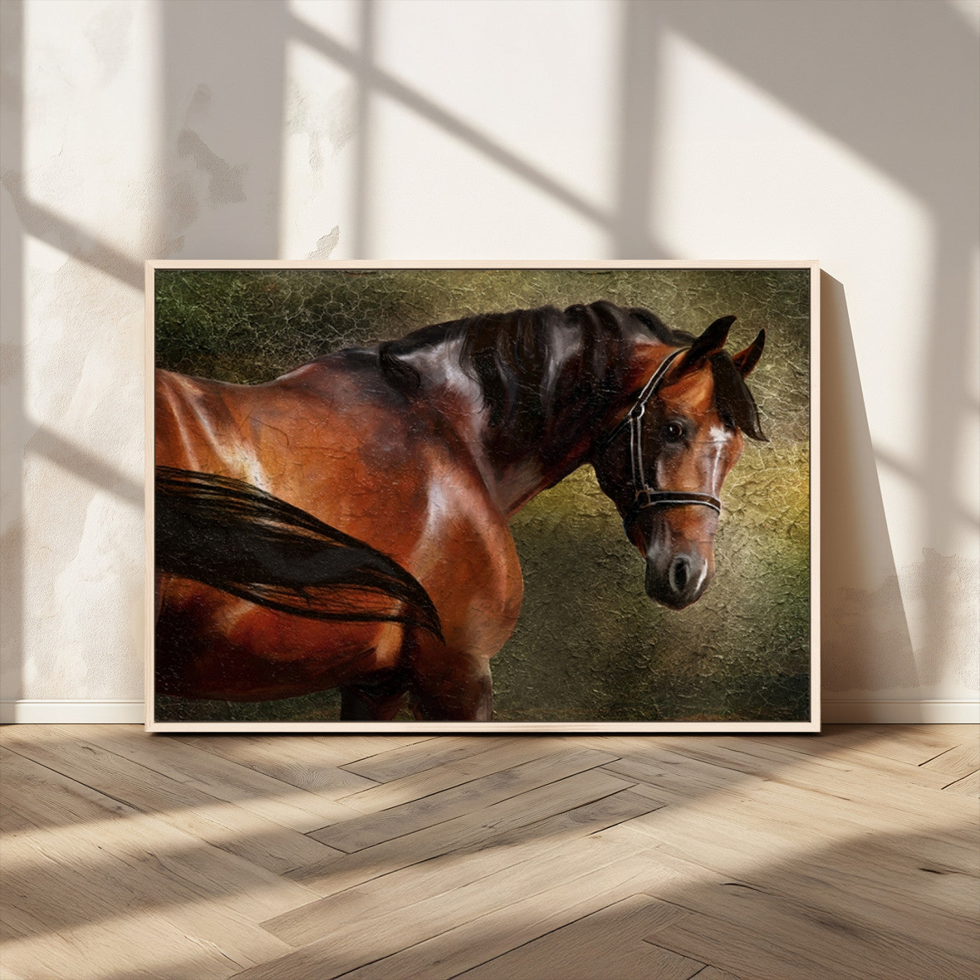 76810-MGV-CV-36X24-Majestic Brown Horse Wall Art Canvas Print – Framed Equestrian Artwork with Elegant Stallion Artwork for Home or Office Decor