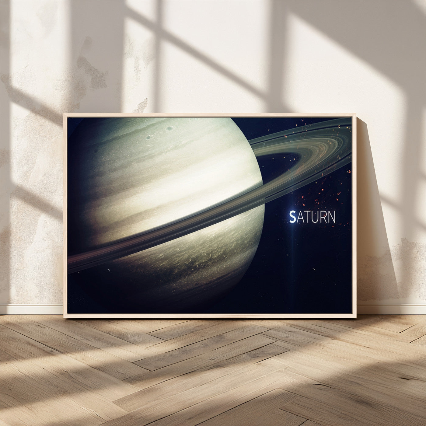 -Framed Saturn Wall Art Canvas Print
