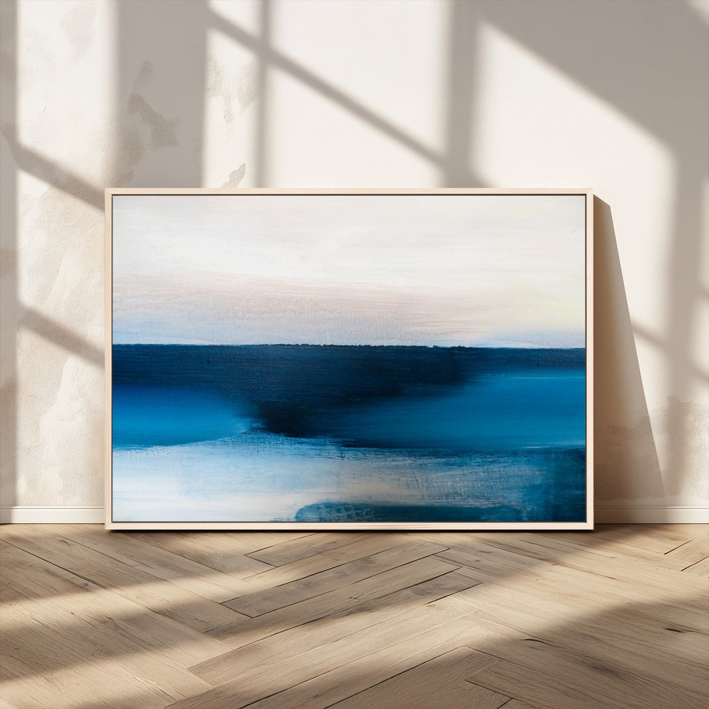 72452-MGV-FC-36X24_Natural-Dark Blue Abstract Wall Art Canvas Print